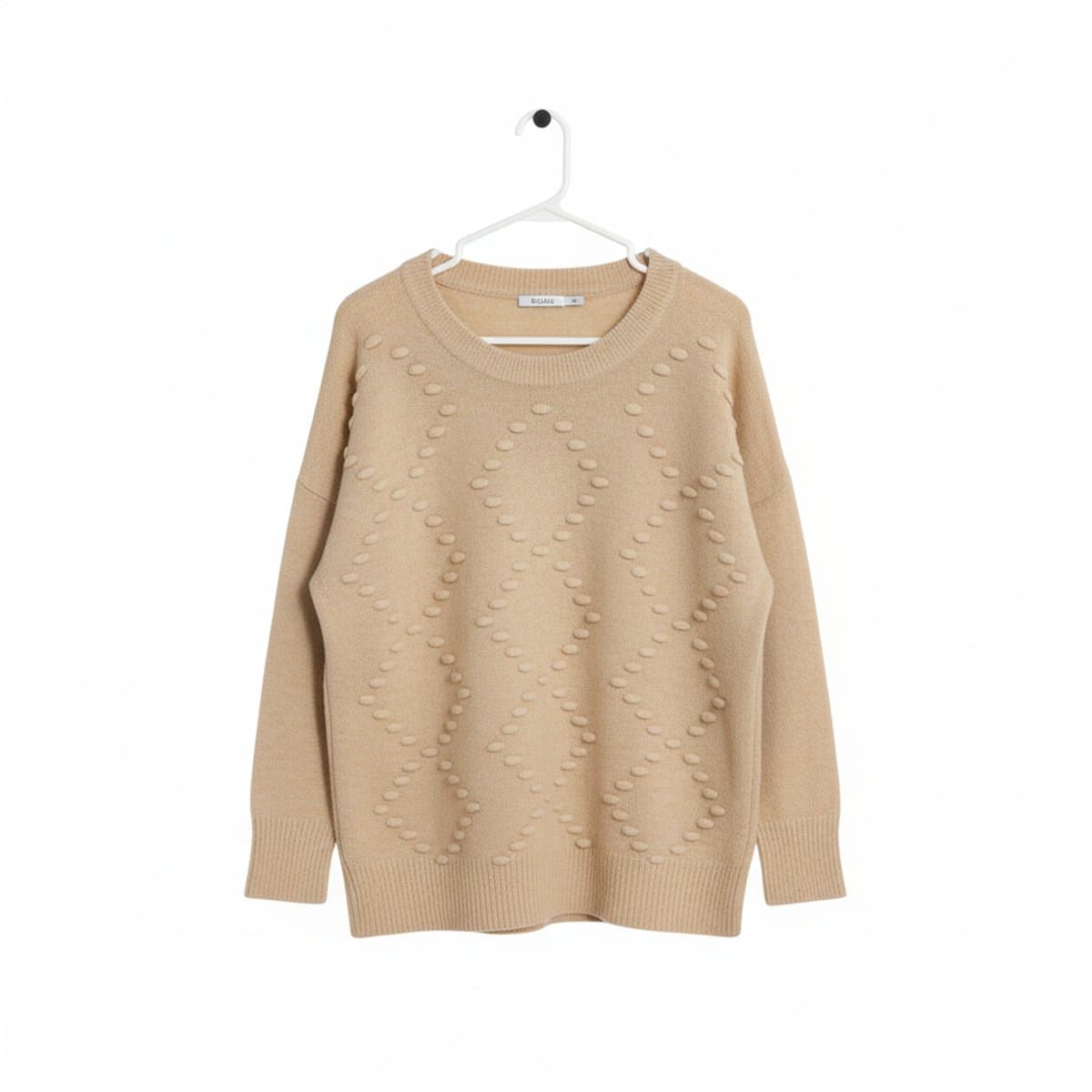 Ricki's Cozy Oatmeal Pointelle Detail Sweater