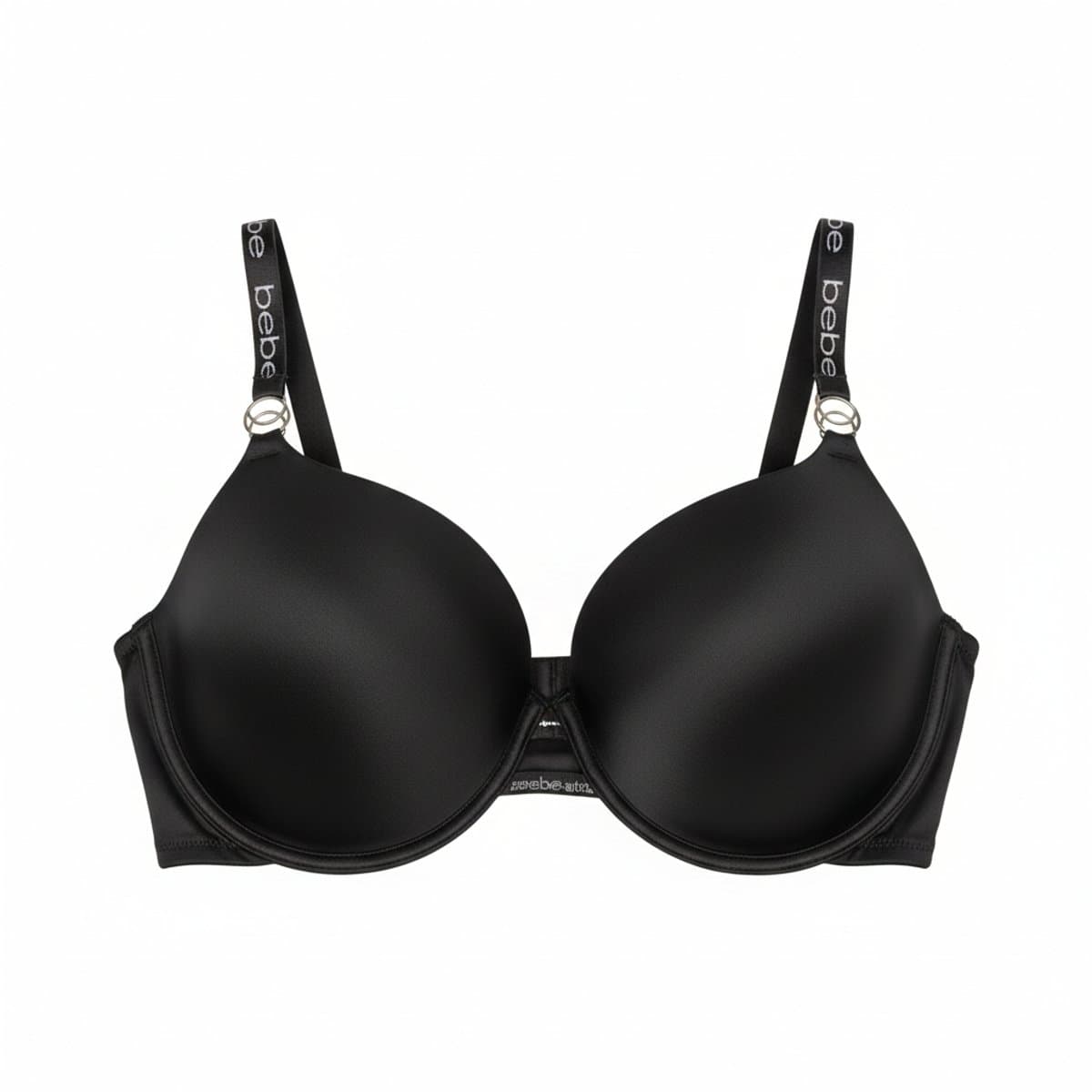 Iconic Bebe Logo Strap Satin Push-Up Bra