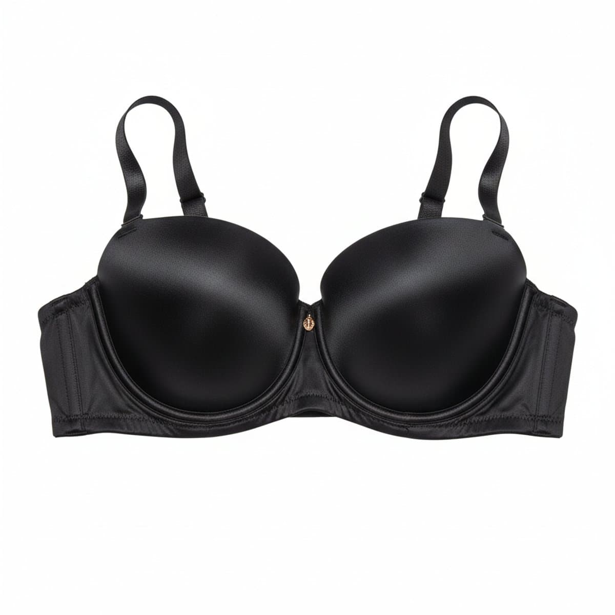 Sleek Satin Strapless Silhouette Bra - Classic Noir
