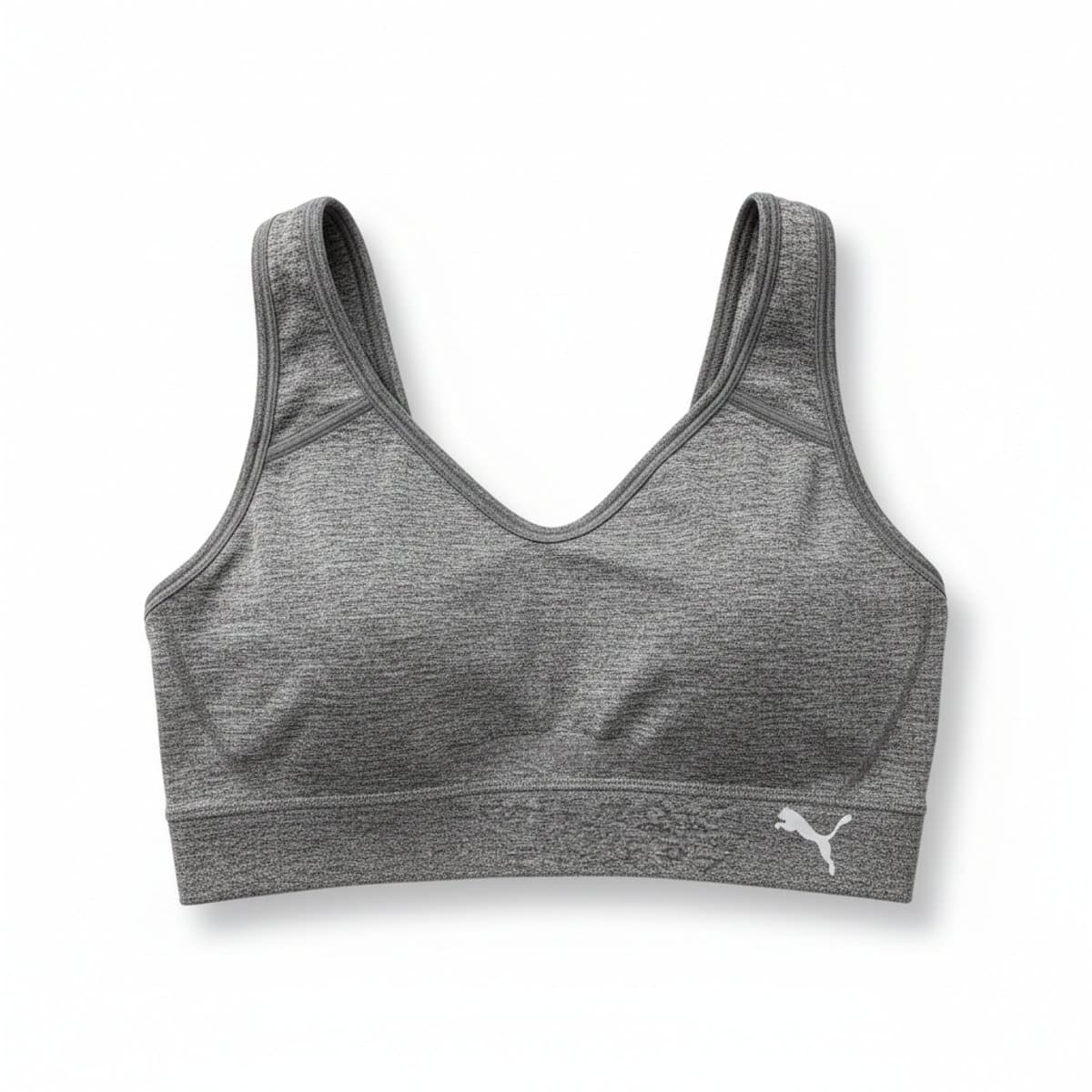 Puma Heathered Grey Seamless Performance Sports Bra
