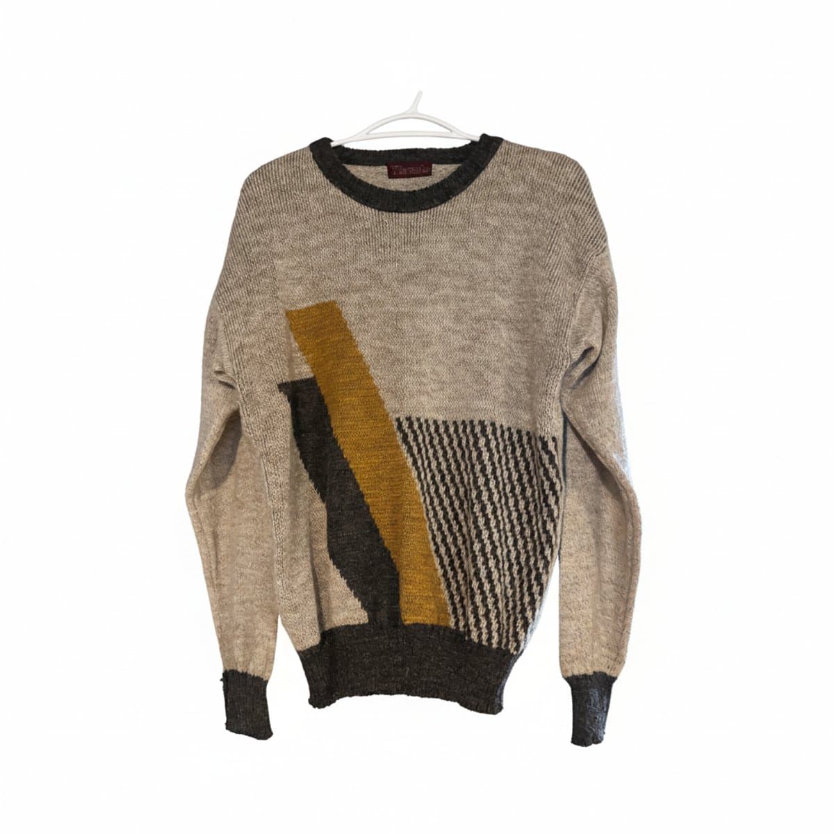 Vintage Threads Geometric Colorblock Knit Sweater