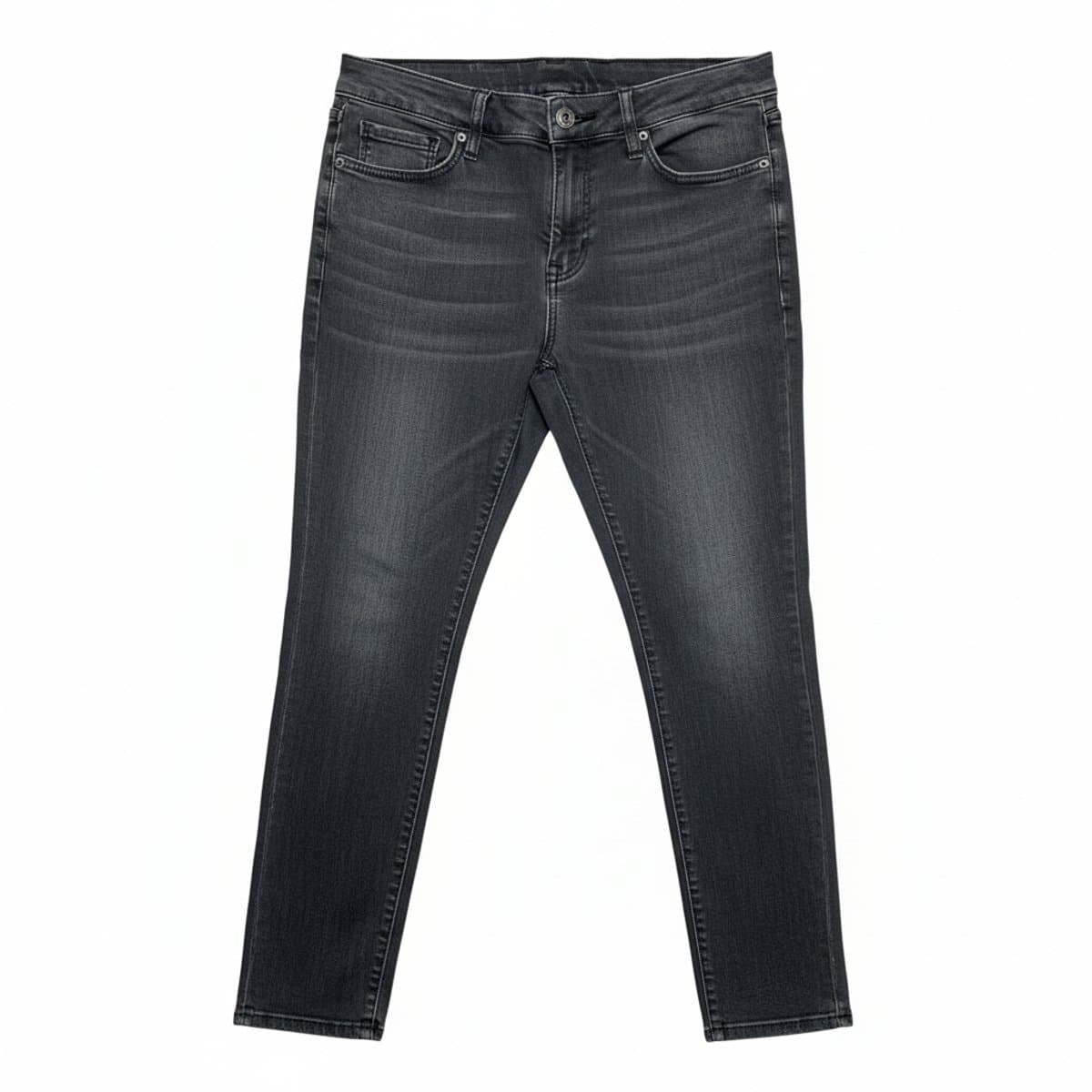 Women's washed black Frankie & Stella skinny jeans, mid-rise denim, casual minimalist style, available at handpicked306 boutique in Carlyle SK.