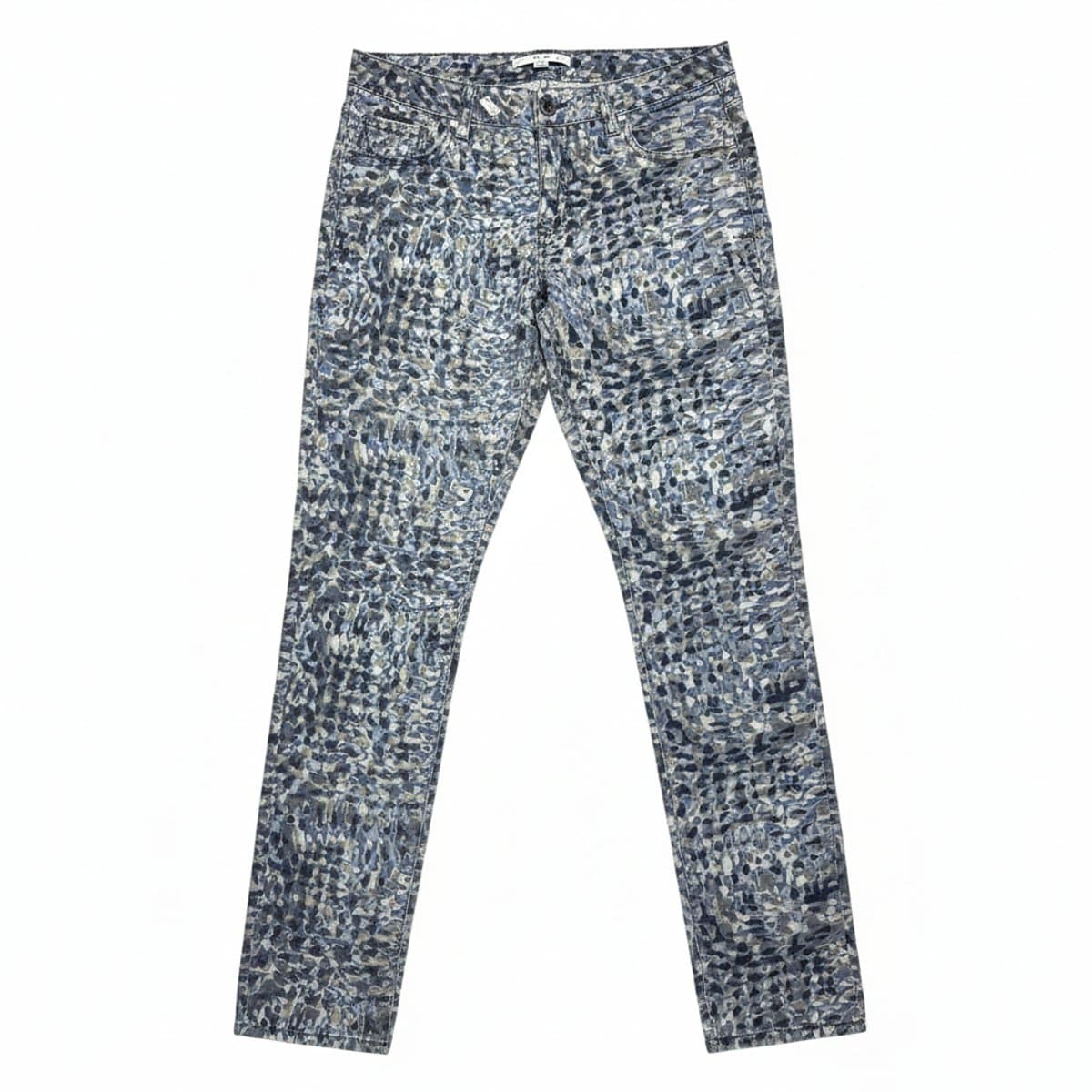 Women's KUT from the Kloth skinny jeans in an abstract grey camouflage print, slim fit, mid-rise, available at handpicked306 boutique in Carlyle SK.