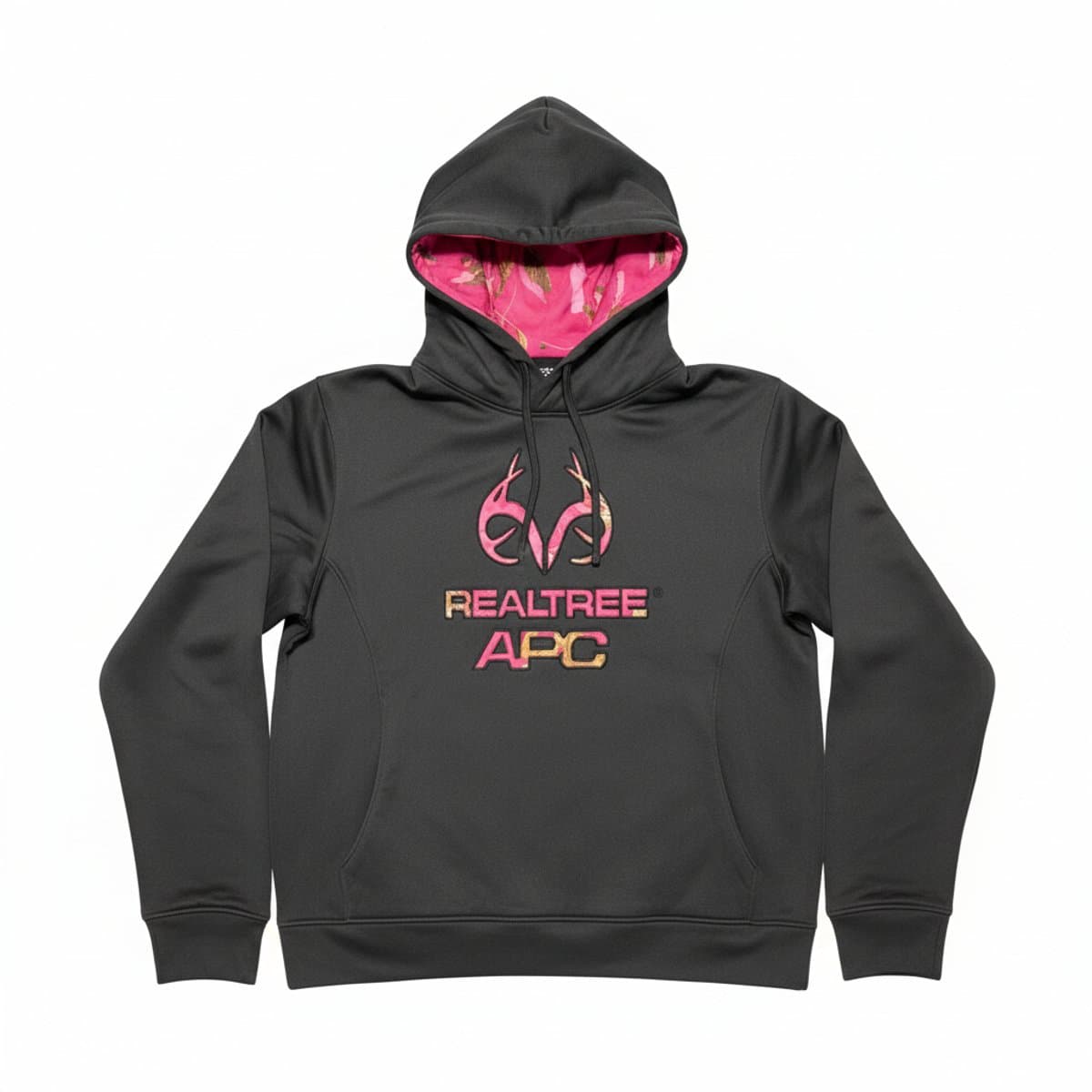 Realtree APG Performance Hoodie in Black with Hot Pink Accents