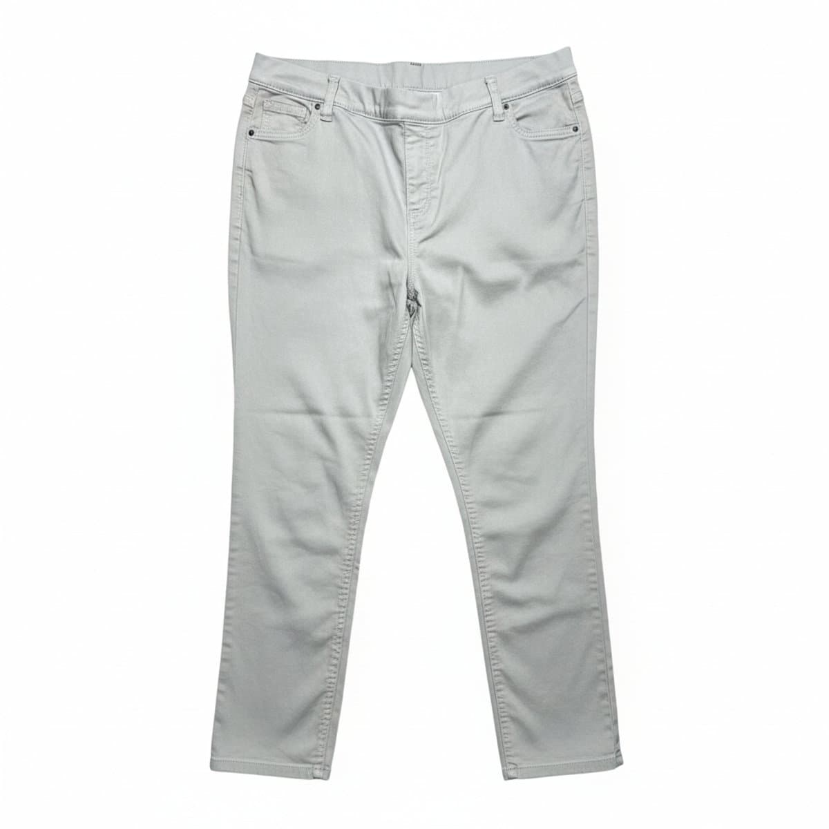 Essential Light Grey Stretch Pull-On Slim Leg Pants