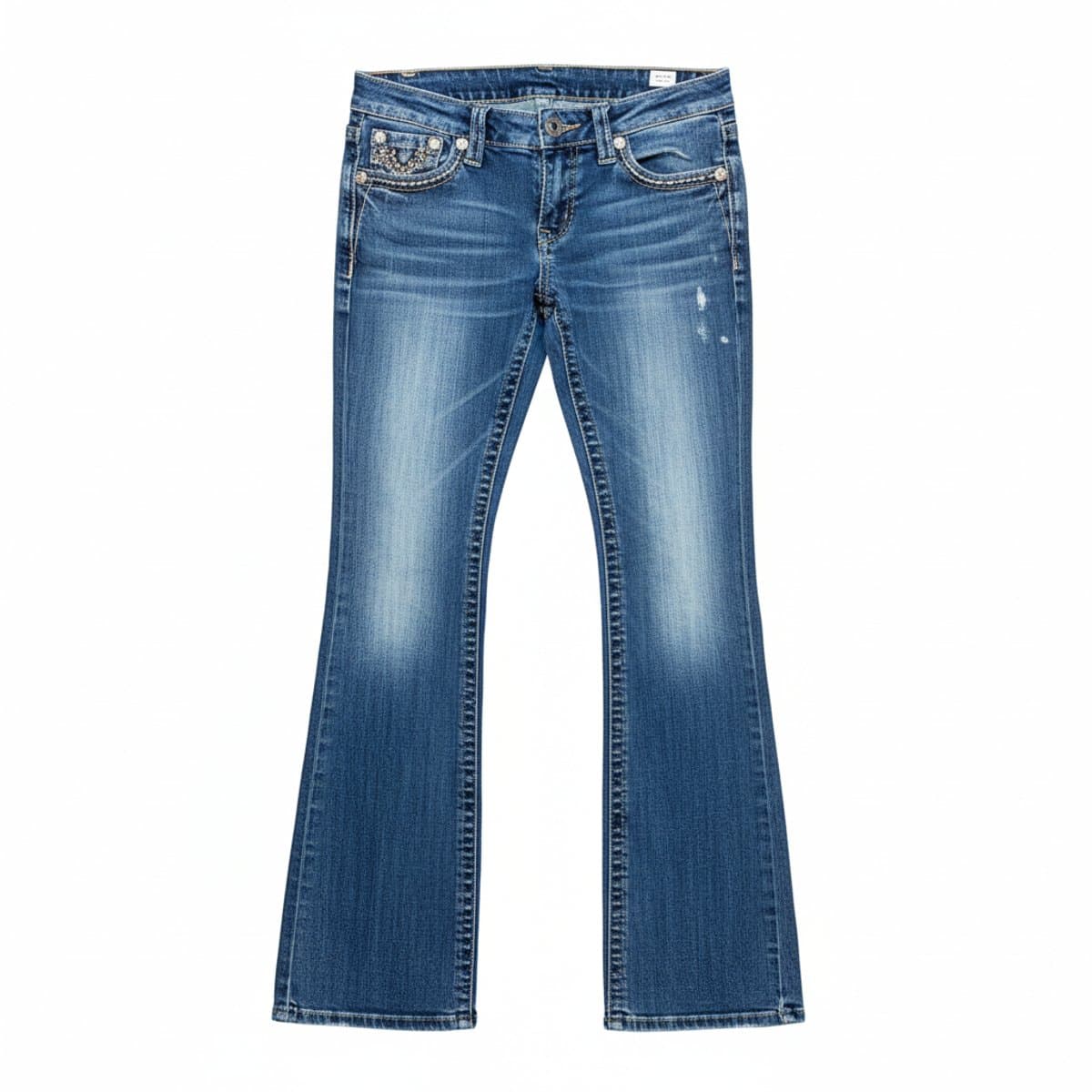 Miss Me Mid-Rise Bootcut Jeans with Signature Embellishment