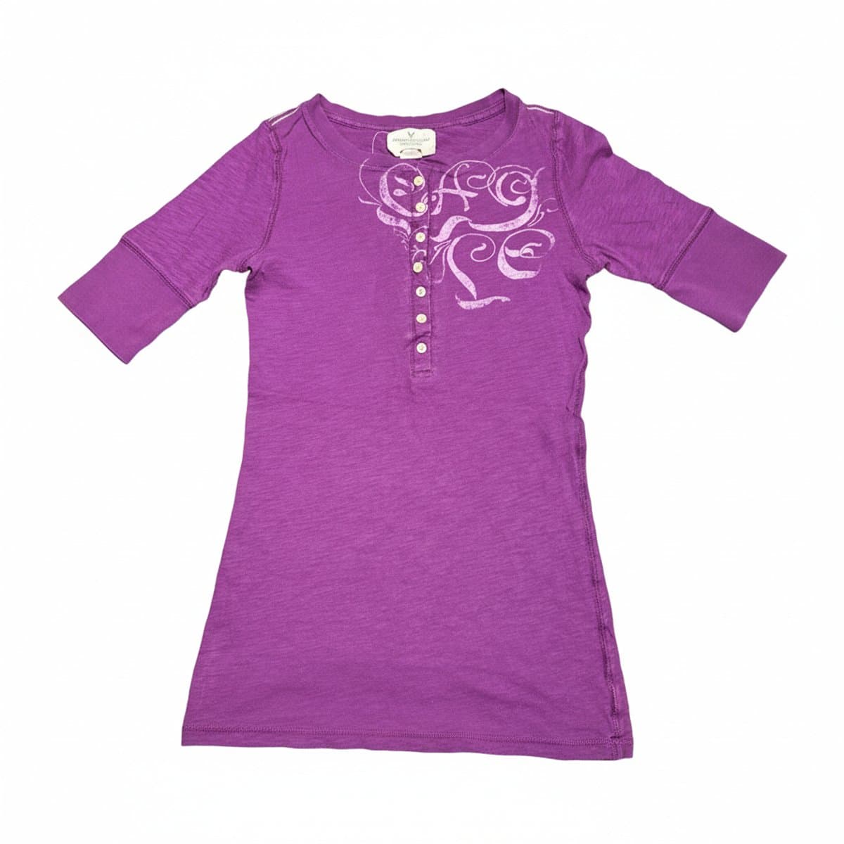 American Eagle Outfitters Vintage Purple Henley Top