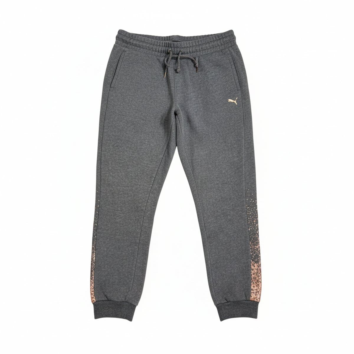 Puma Heather Grey Metallic Rose Gold Joggers | Handpicked306