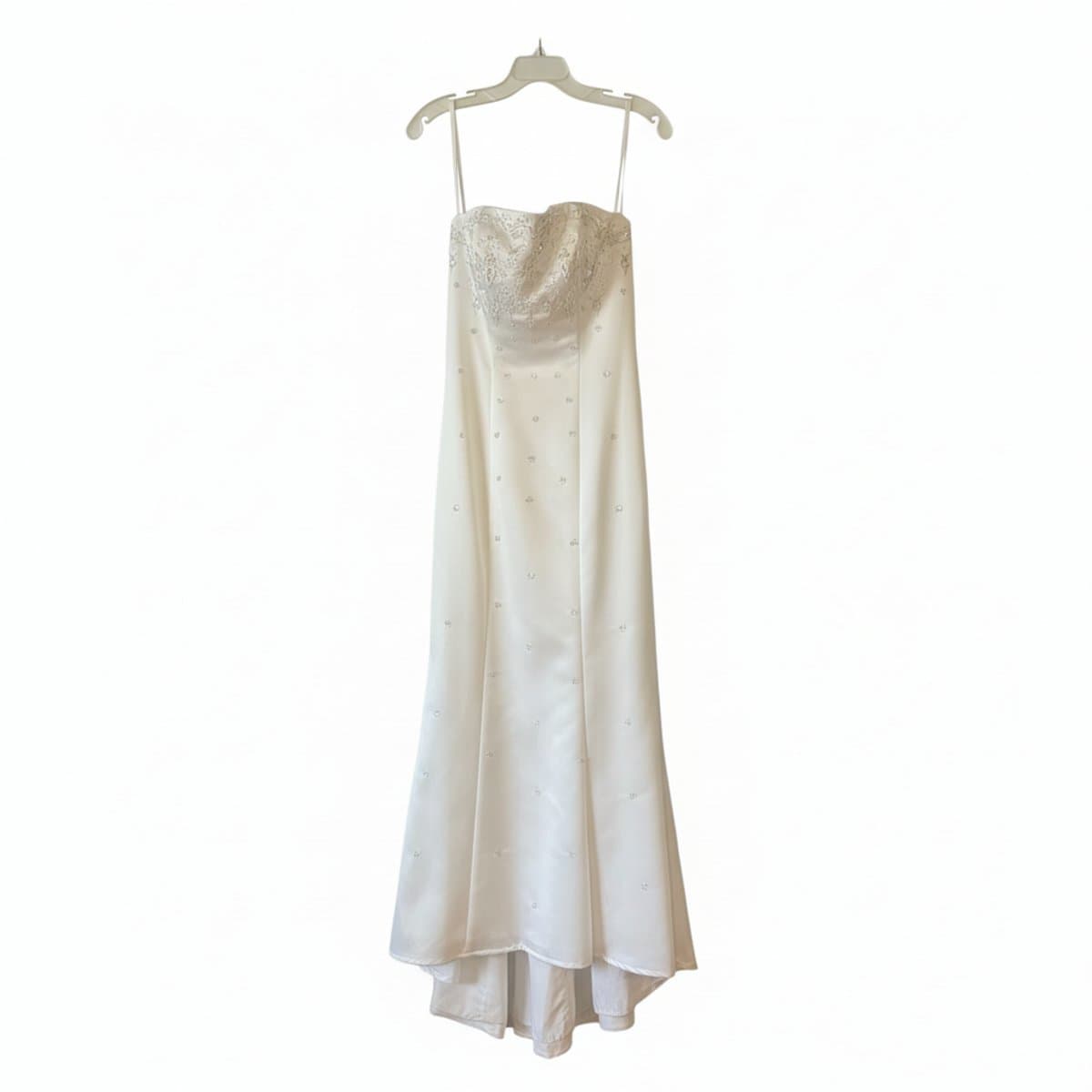 Vintage Ivory Beaded Column Gown - Elegant Minimalist Bridal or Formal