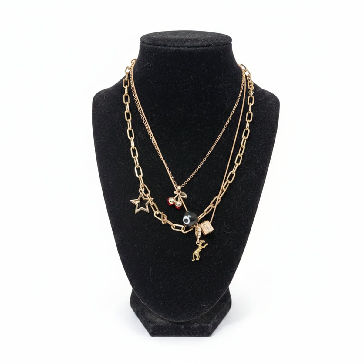 Y2K Grunge Layered Charm Necklace Set