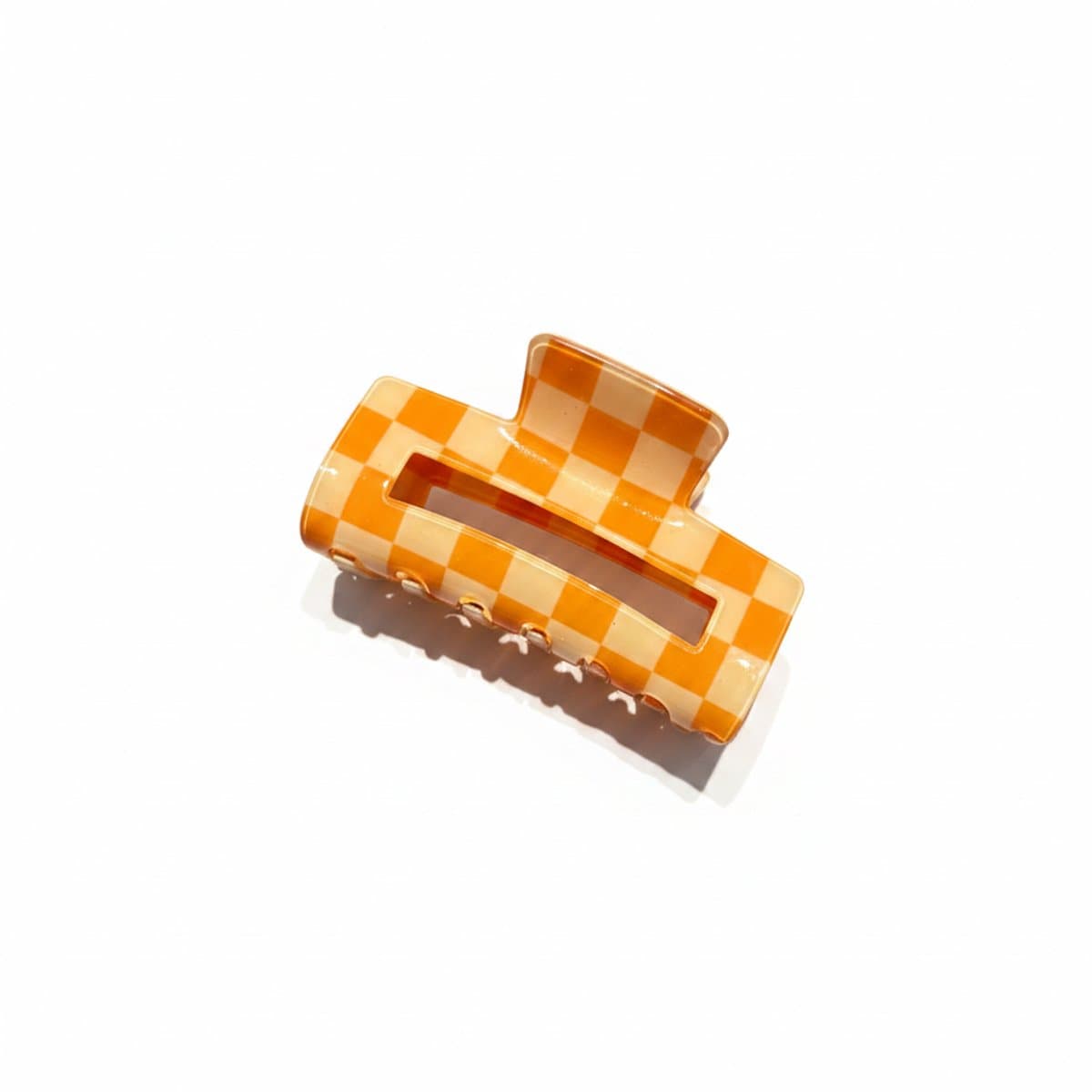 Retro Gingham Check Acrylic Hair Claw Clip