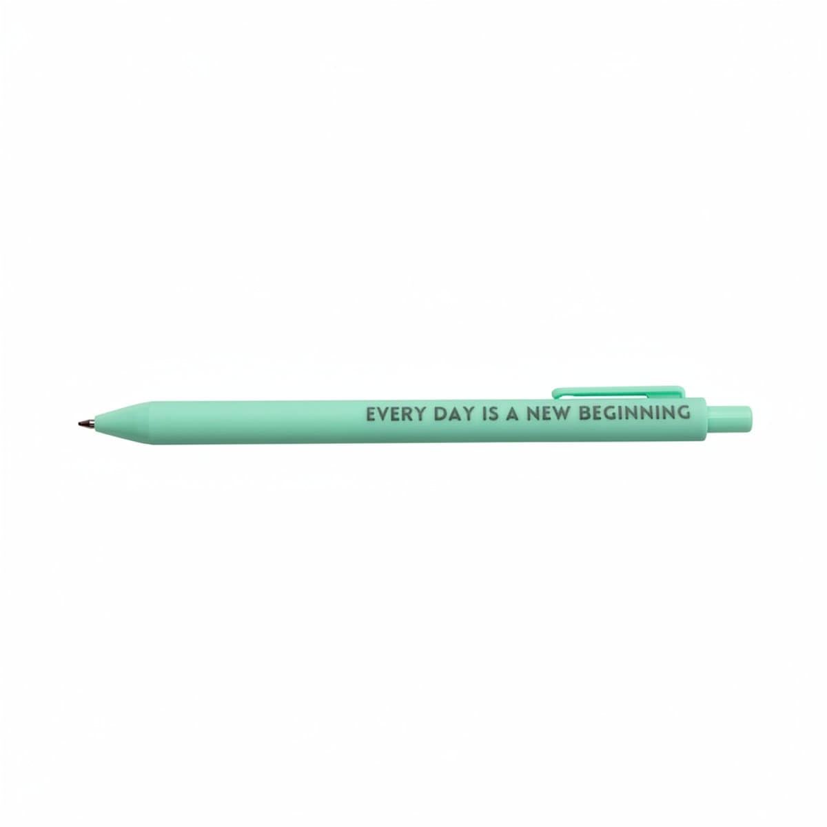 Minimalist Mint Green Motivational Pen - 'Every Day Is A New Beginning'