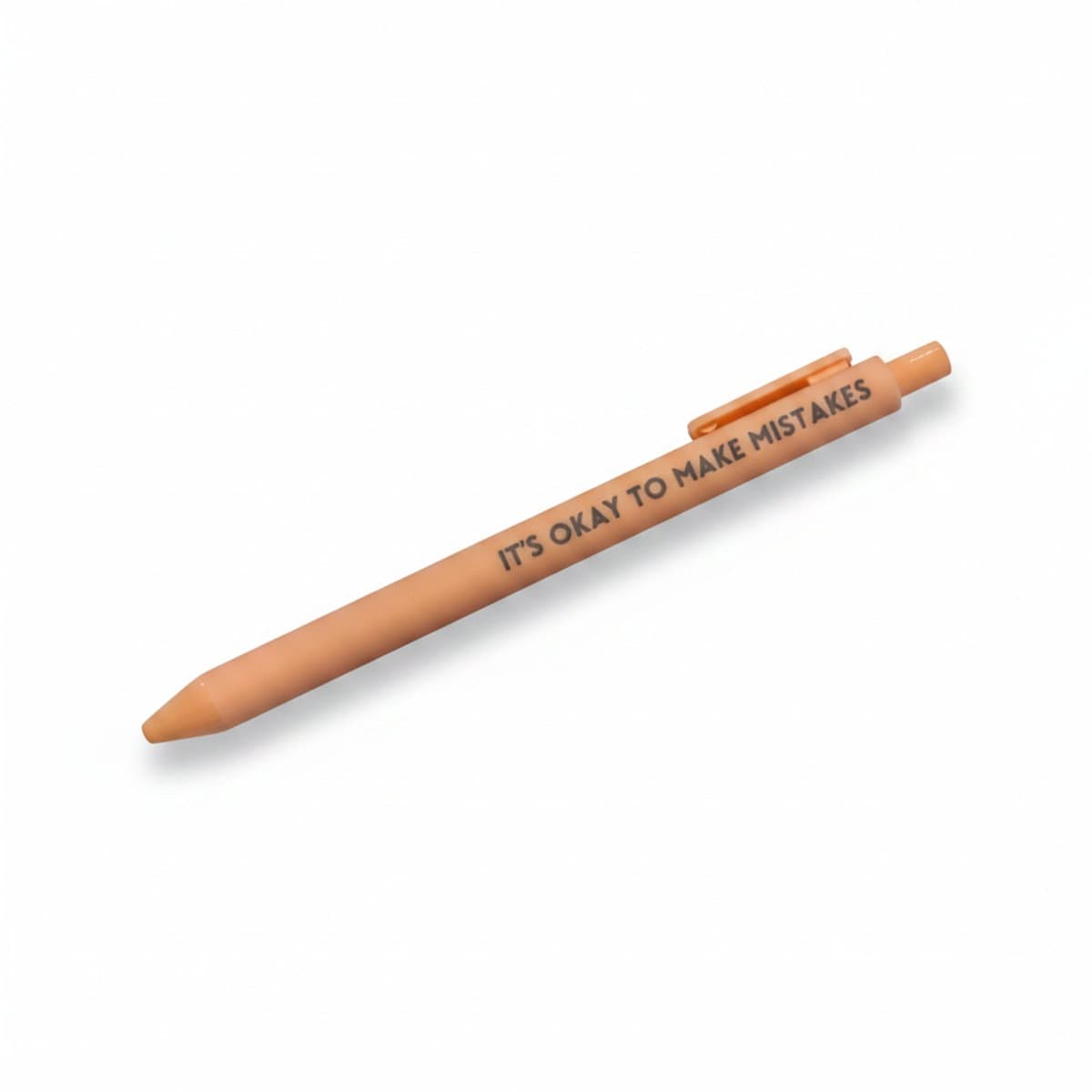 Minimalist 'It's Okay to Make Mistakes' Pastel Peach Ballpoint Pen