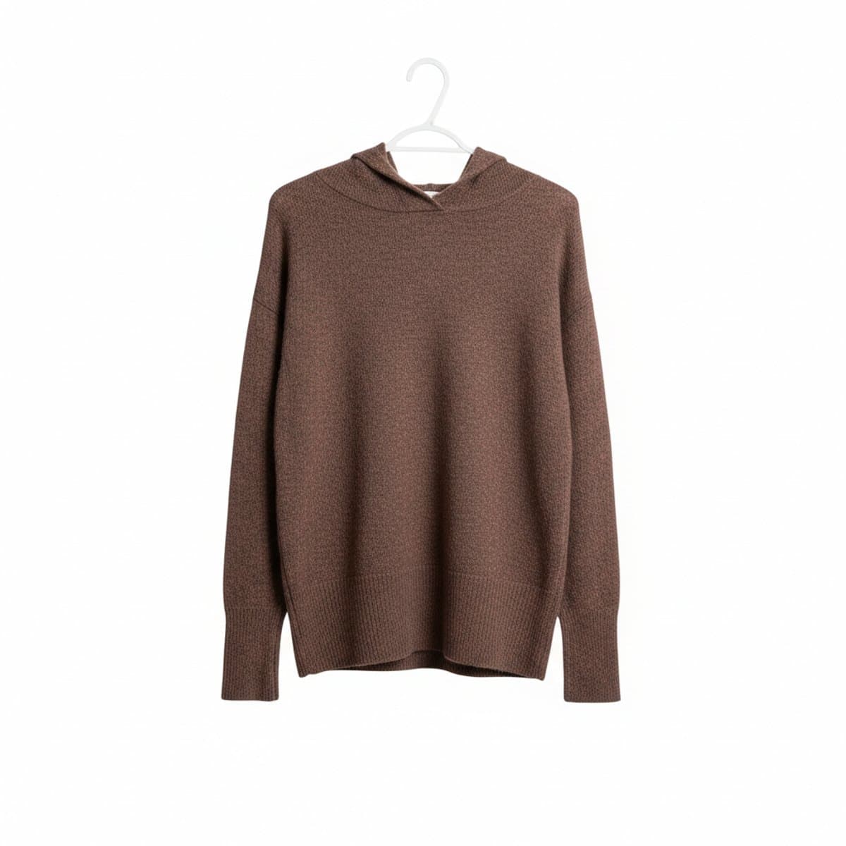 Earthy Mauve Marled Knit Hooded Sweater