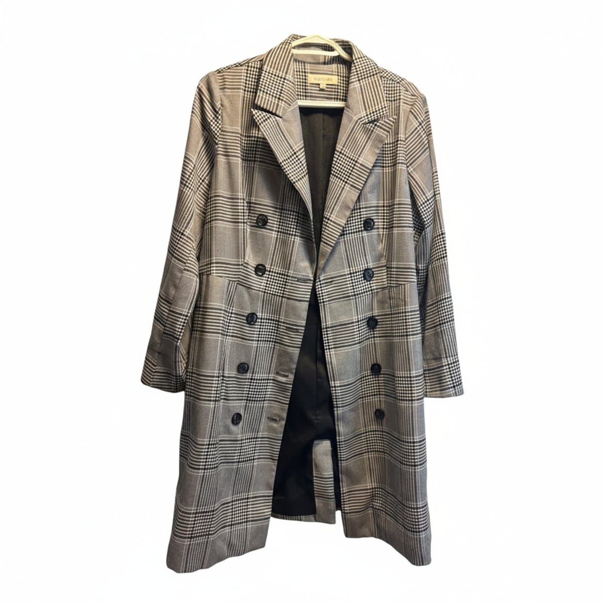Solitaire Modern Heritage Glen Plaid Double-Breasted Trench