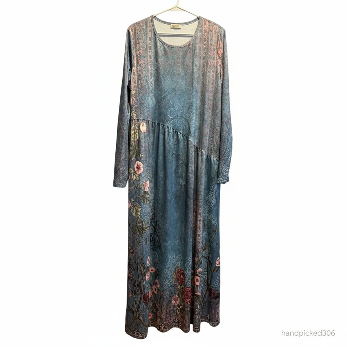 Ethereal Garden Asymmetrical Botanical Maxi Dress