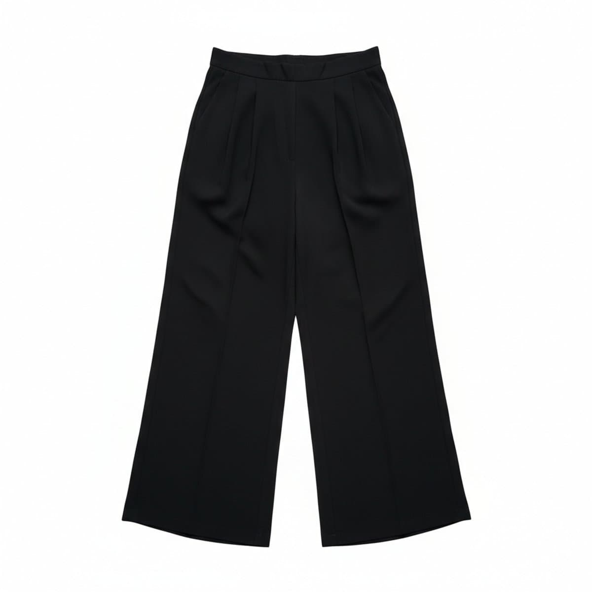 Timeless Minimalist Wide-Leg Trousers in Noir