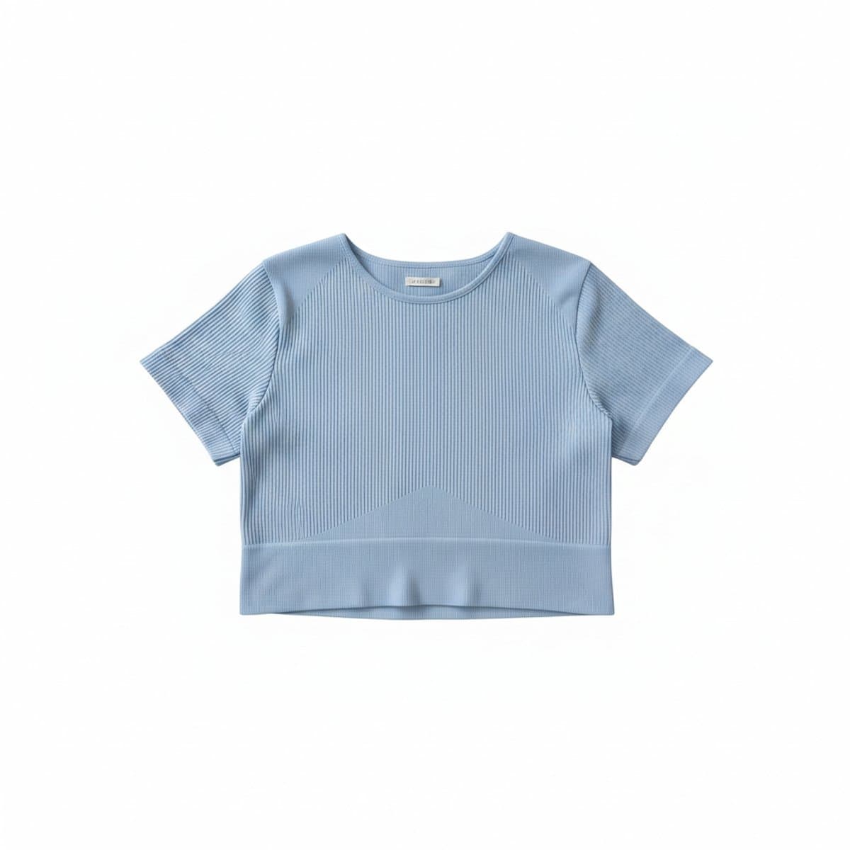 Garage Celestial Blue Ribbed Seamless Crop Top