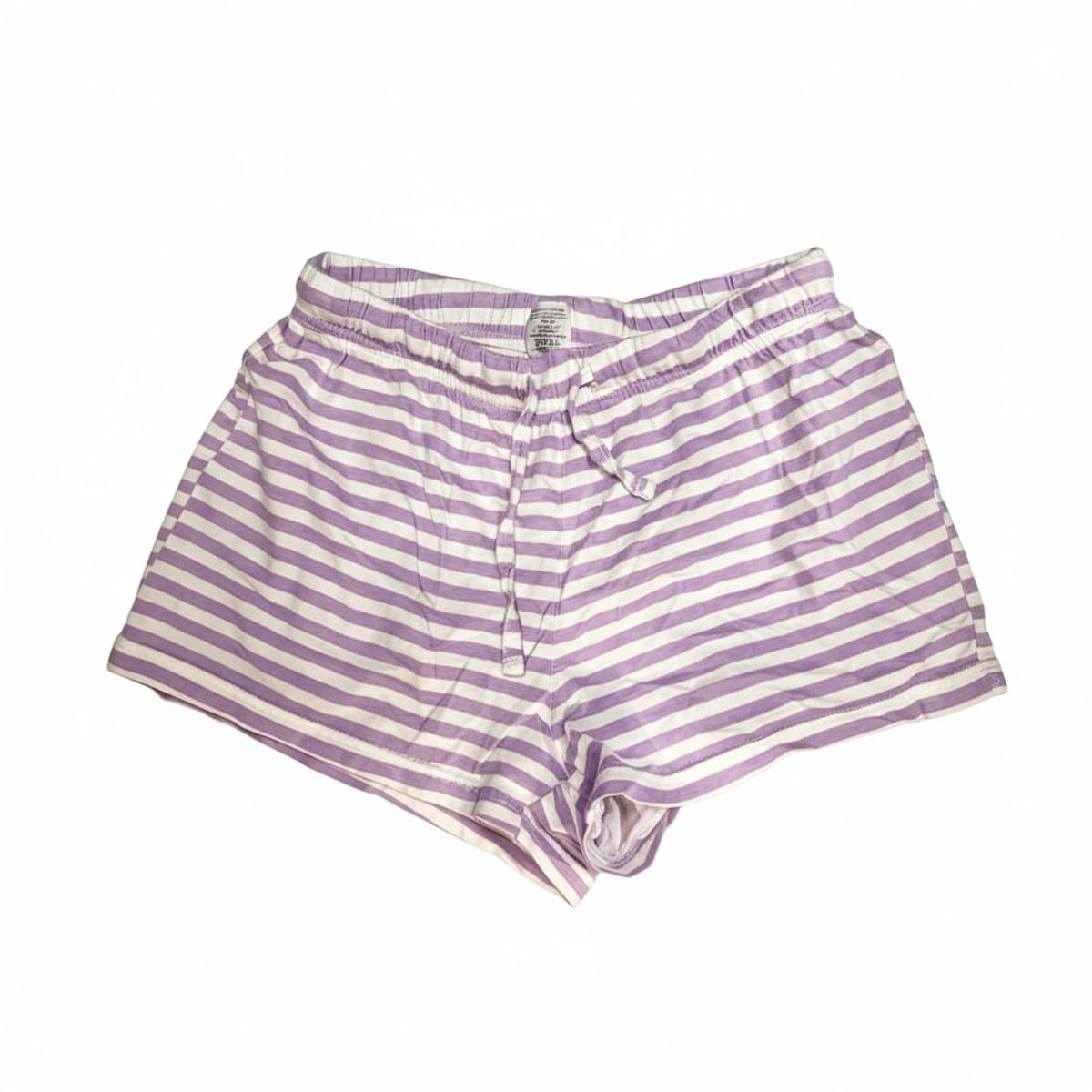 Lavender Mist Striped Cotton Lounge Shorts
