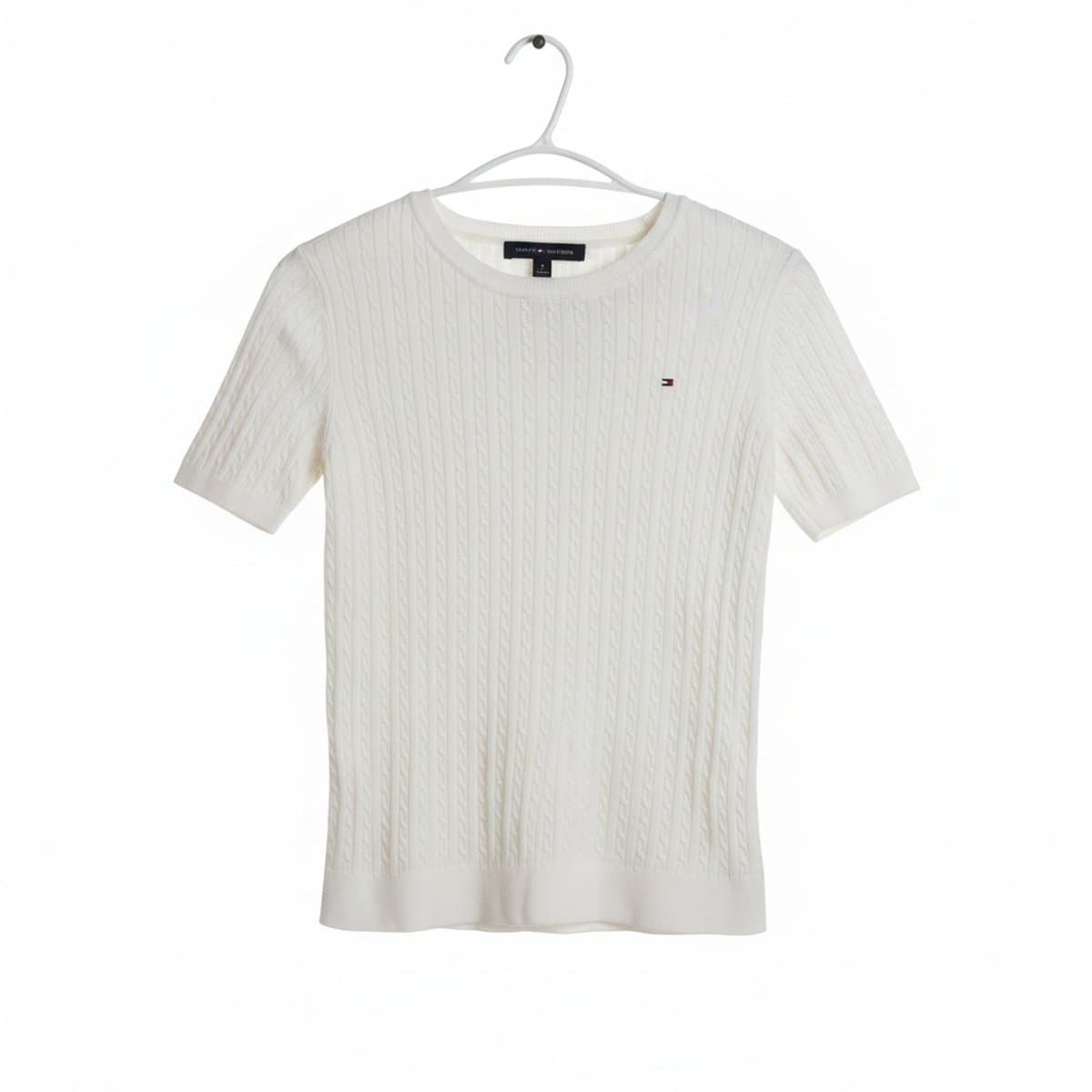 Tommy Hilfiger Classic Cable-Knit Short Sleeve Sweater