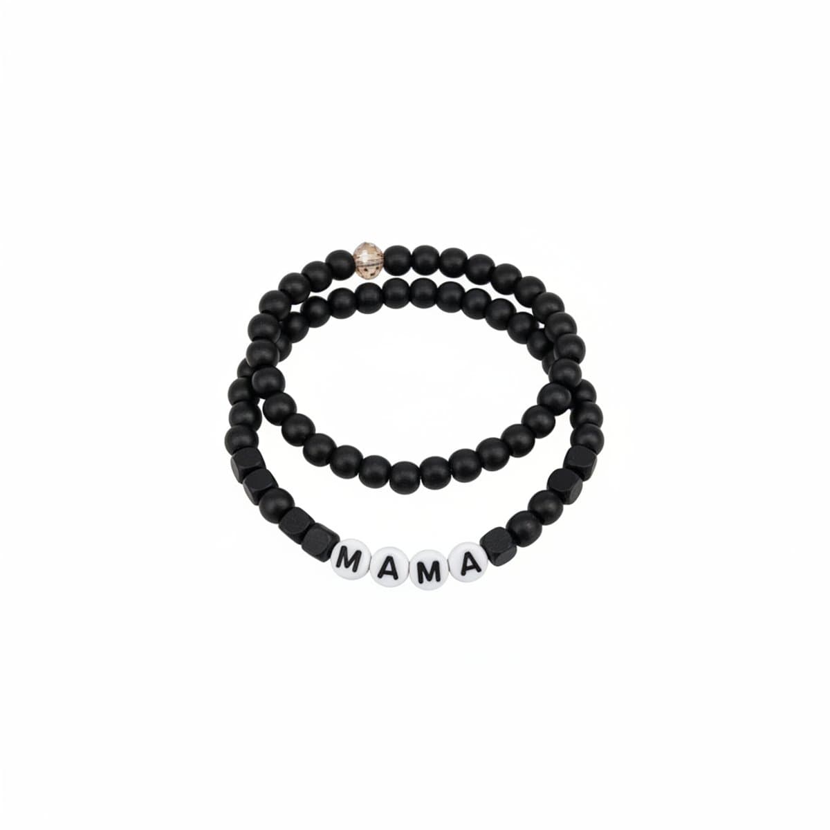 Mama Minimalist Matte Black Bracelet Duo