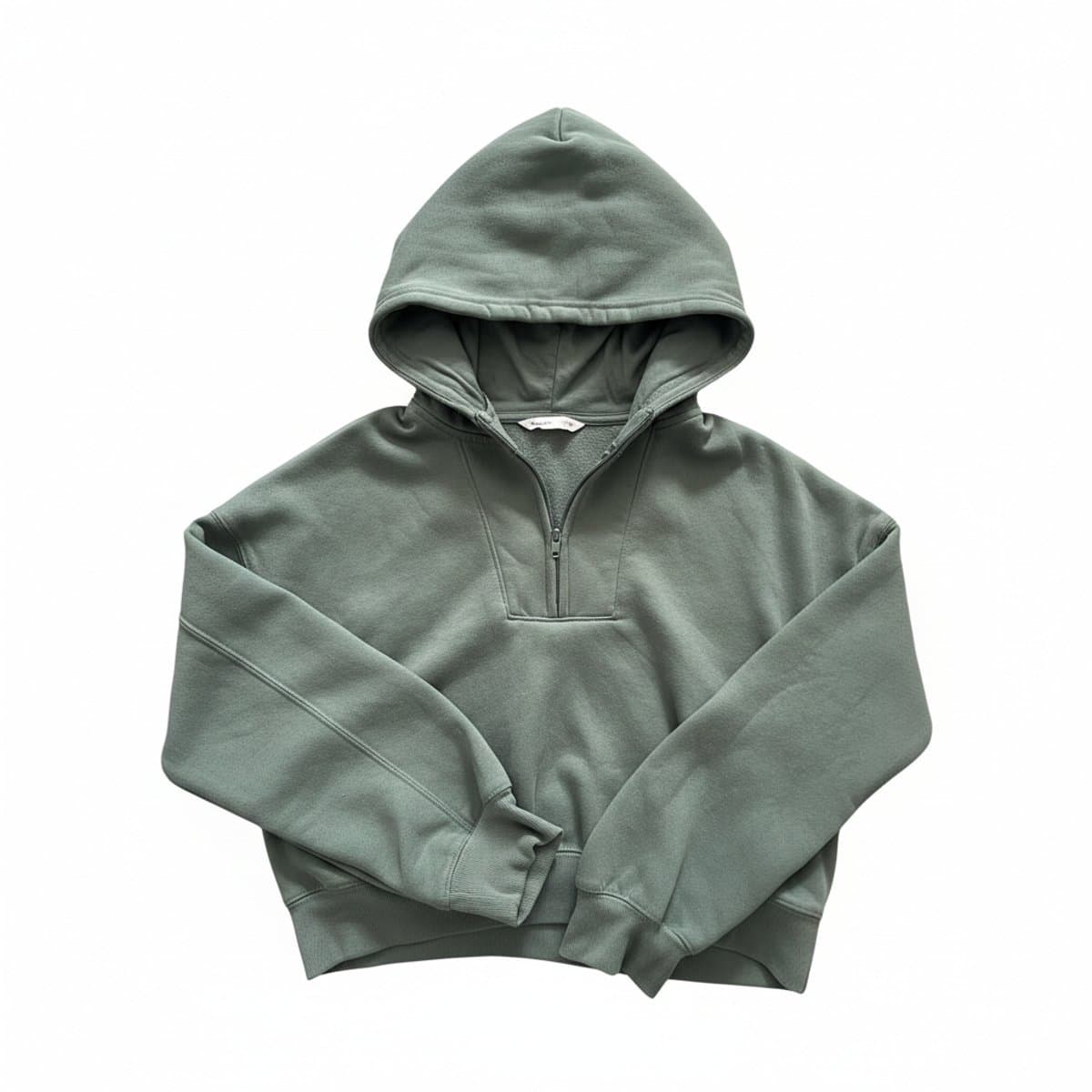 Sage Green Dreams Oversized Quarter-Zip Hoodie
