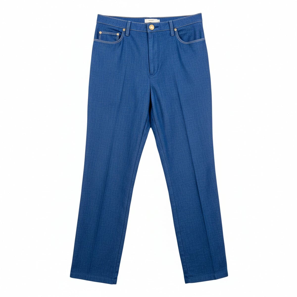 Vintage High-Rise Tailored Indigo Denim Trousers