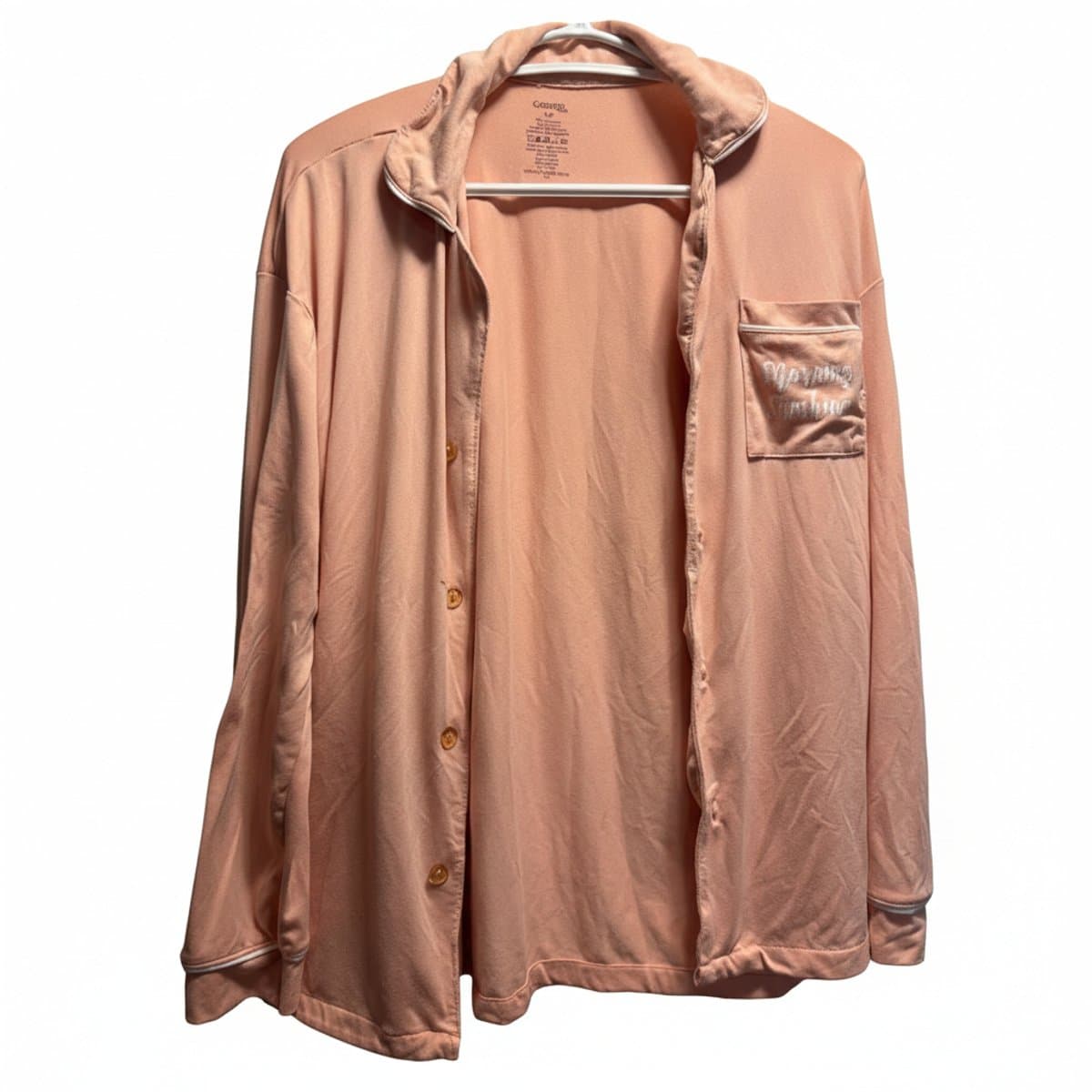George 'Morning Sunshine' Peach Piping Sleep Shirt