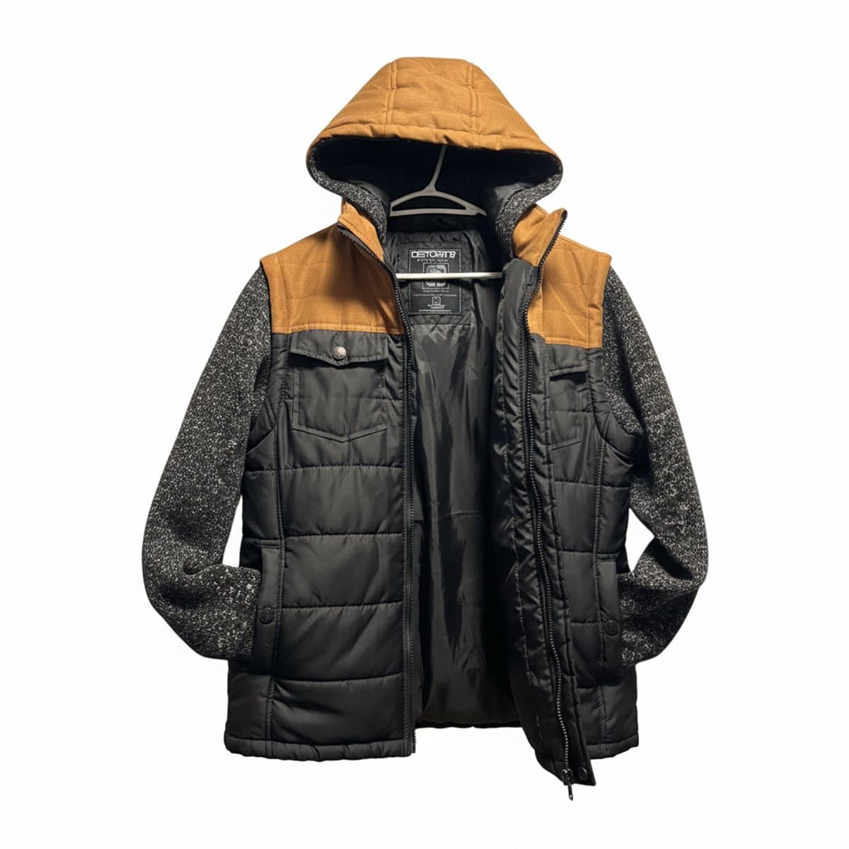 Distortion Urban Hybrid Mixed-Media Puffer Jacket