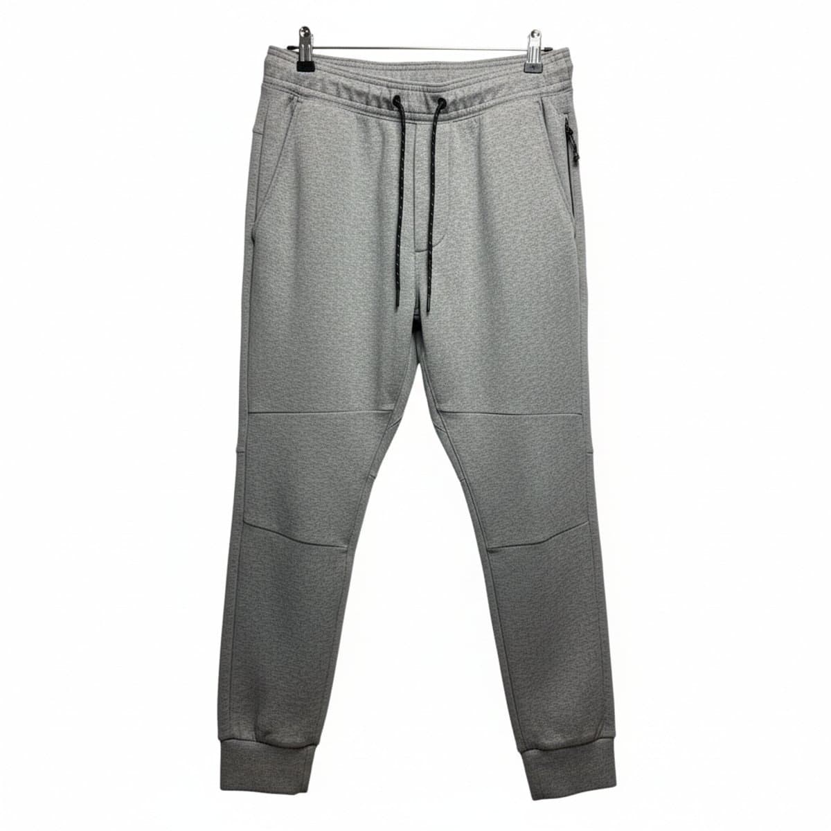 Modern Tech-Fabric Tapered Joggers in Heather Grey