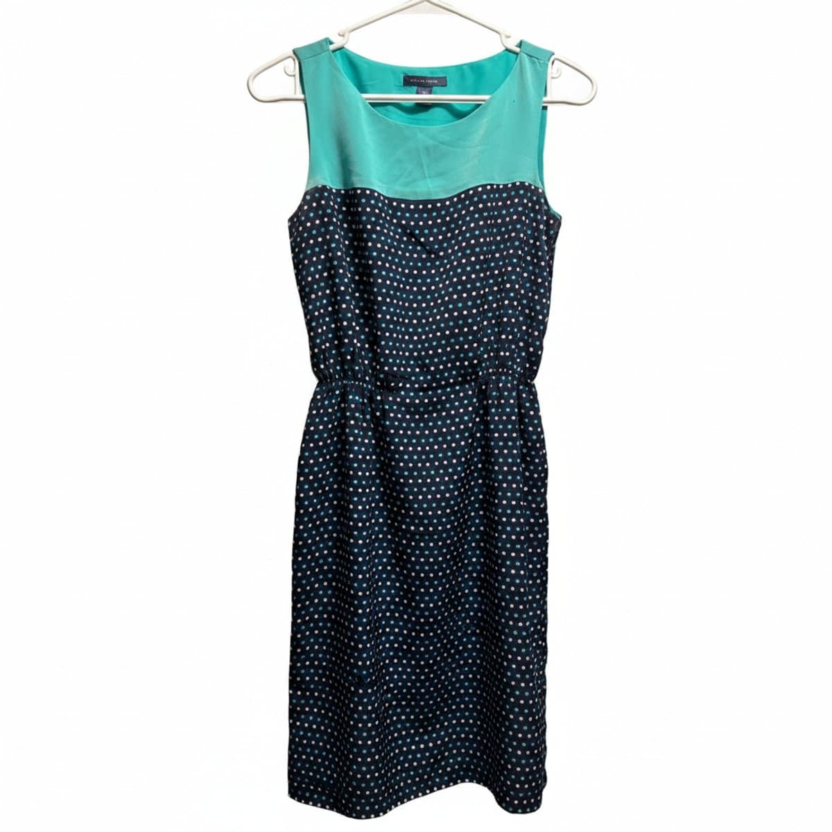 Tommy Hilfiger Teal & Navy Polka Dot Sleeveless Dress