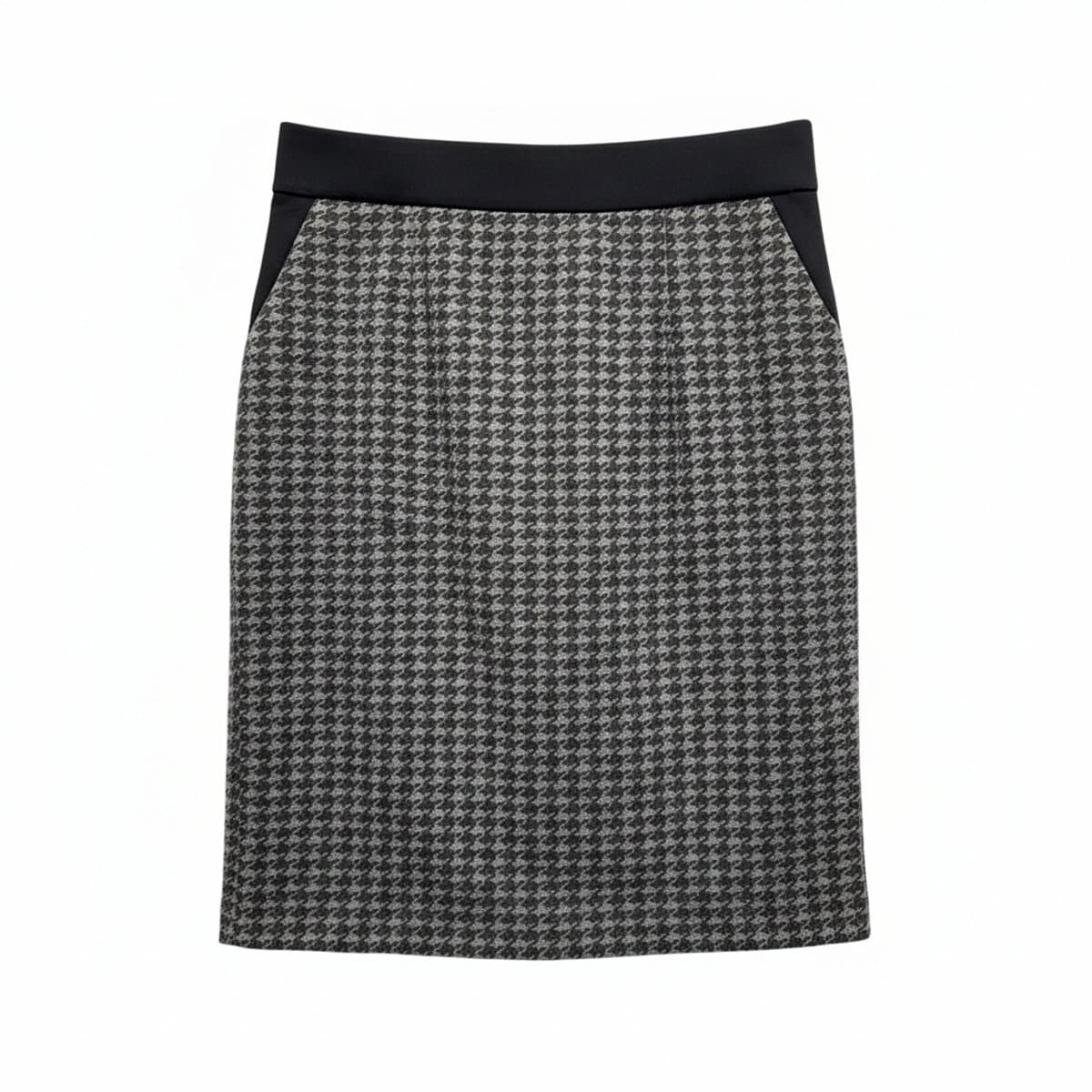 Heritage Chic Houndstooth Tailored Pencil Skirt