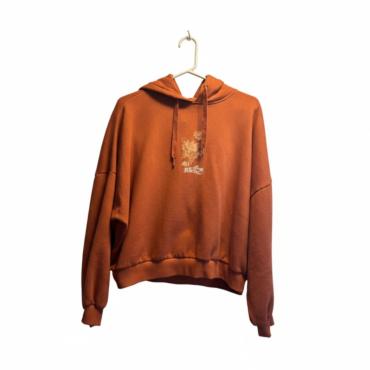 VANS 'Off The Wall' Rust Floral Oversized Graphic Hoodie