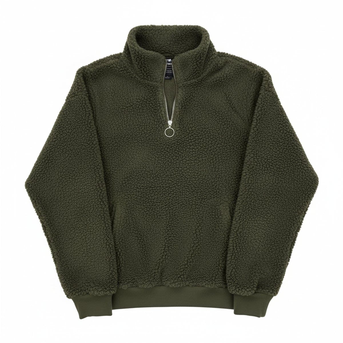 PacSun Heritage Forest Green Sherpa Quarter-Zip Pullover