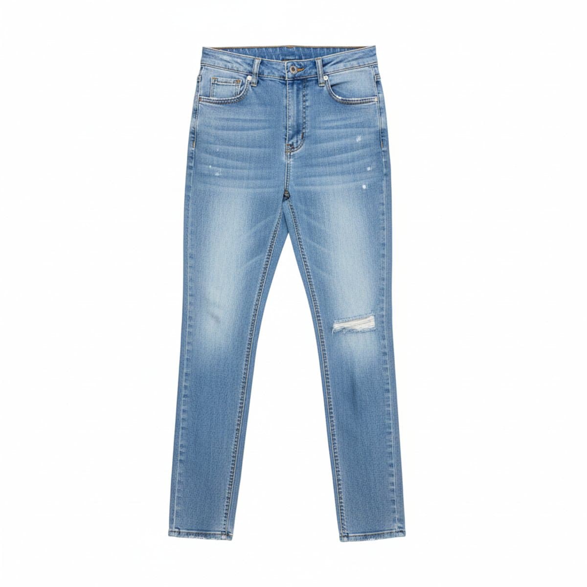 High-Rise Distressed Jeans