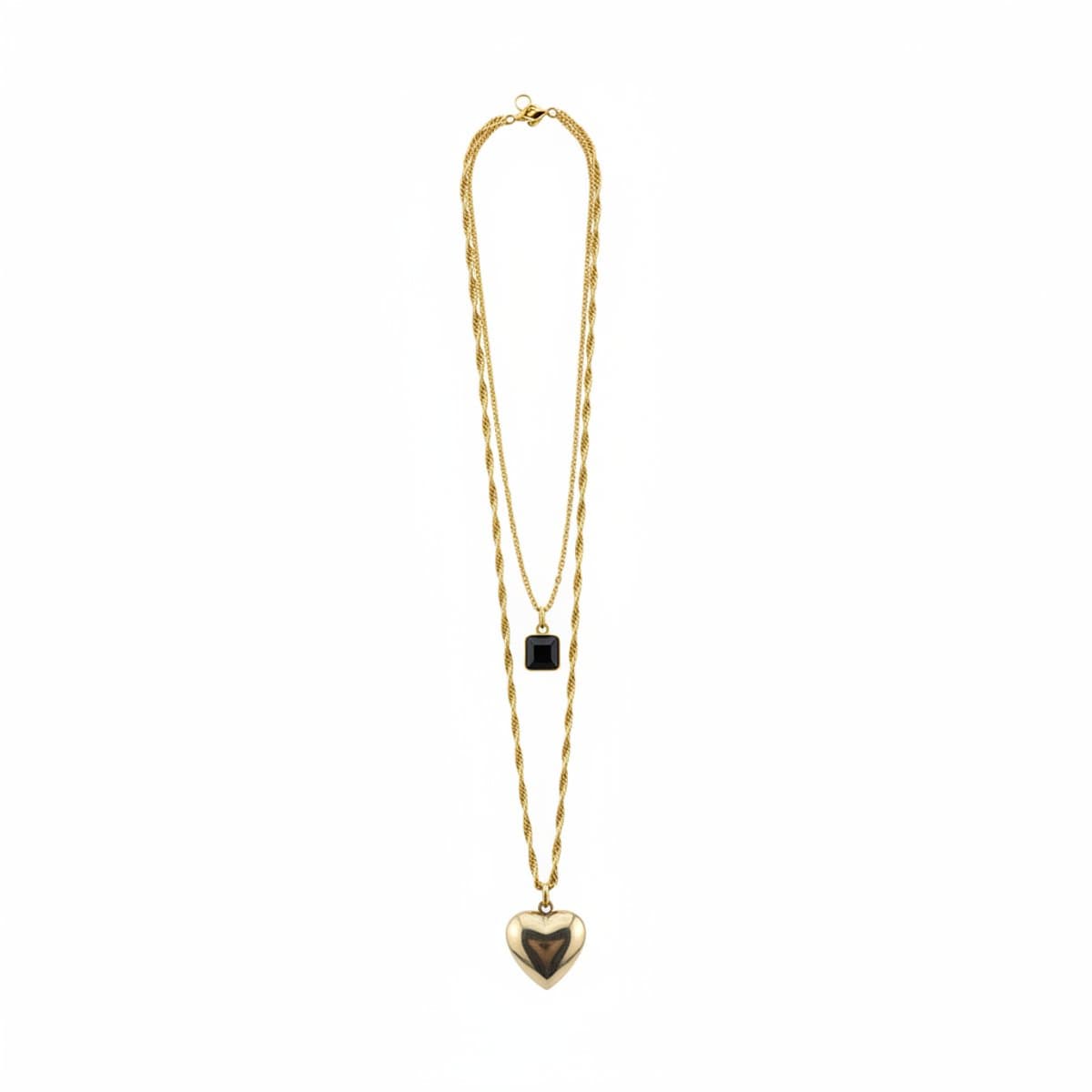 Vintage-Inspired Gold Layered Heart Locket Necklace