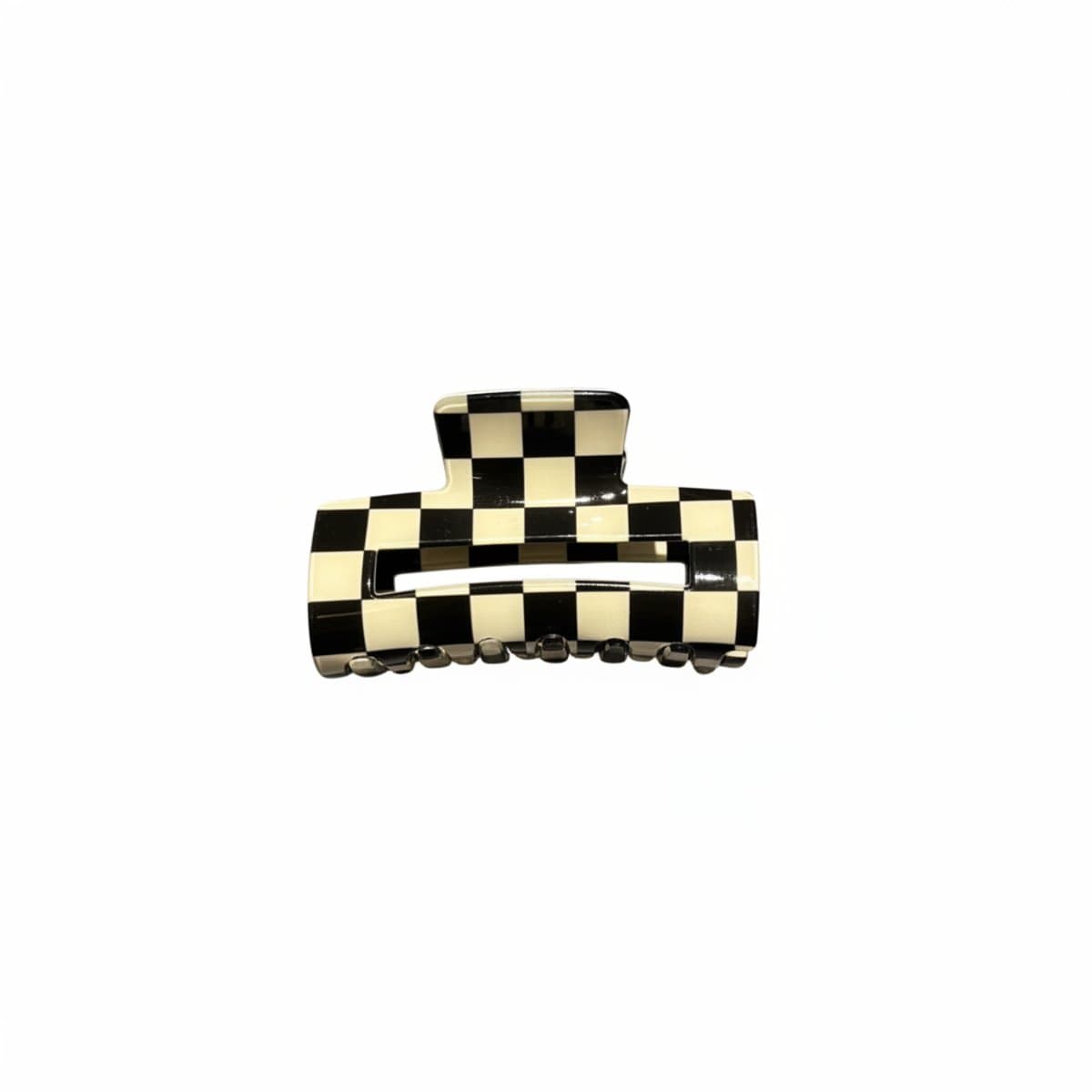 Graphic Monochrome Checkered Hair Claw Clip
