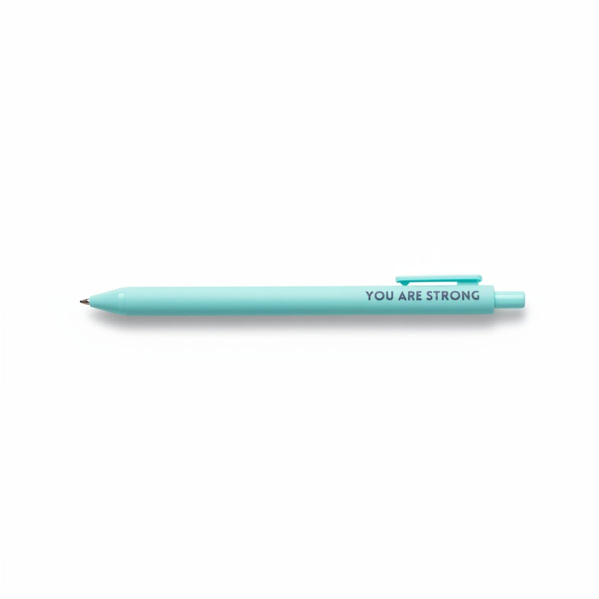 Minimalist 'You Are Strong' Motivational Pastel Teal Pen