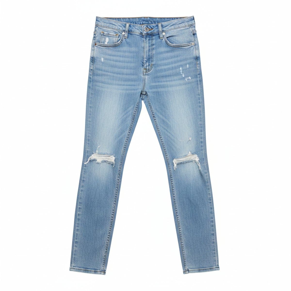 H&M Acid Wash Distressed Skinny Jeans - Vintage Inspired Denim