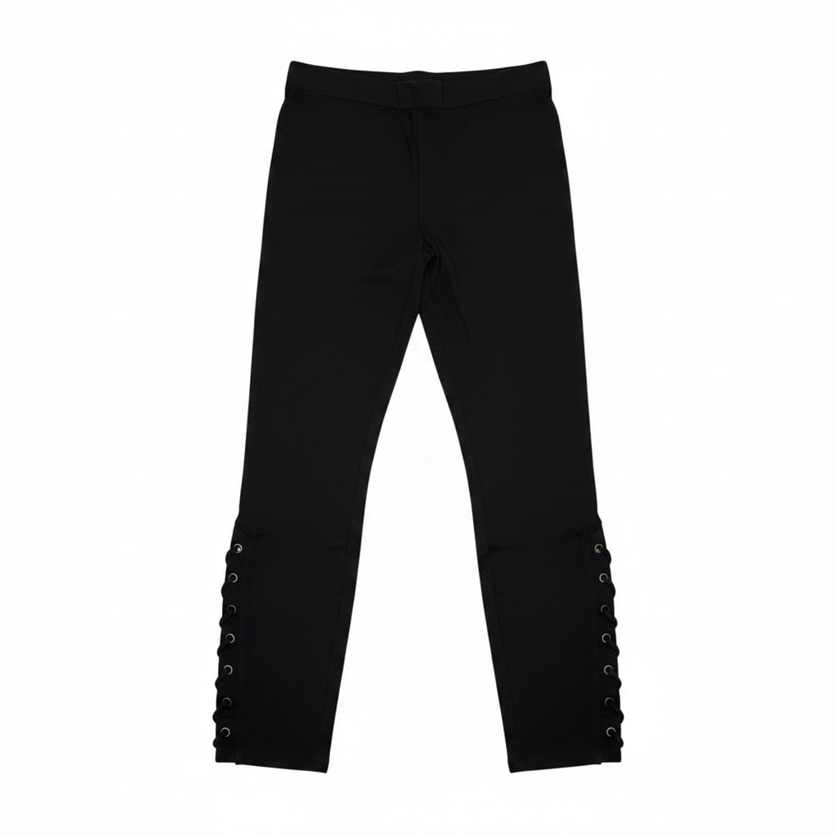 Black Lace-Up Side Detail Leggings