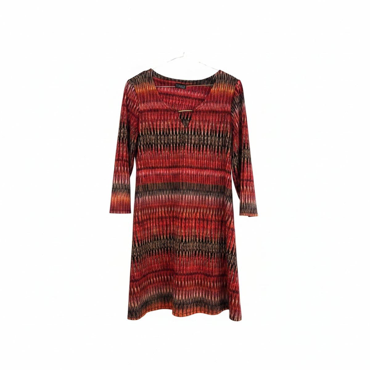 Chantelle Sunset Ikat Print Pleated Shift Dress