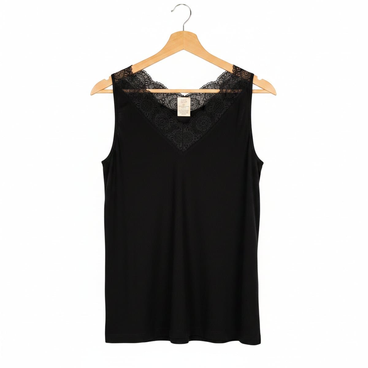 Orange Almost Naked Essential Black Lace-Trim Tank