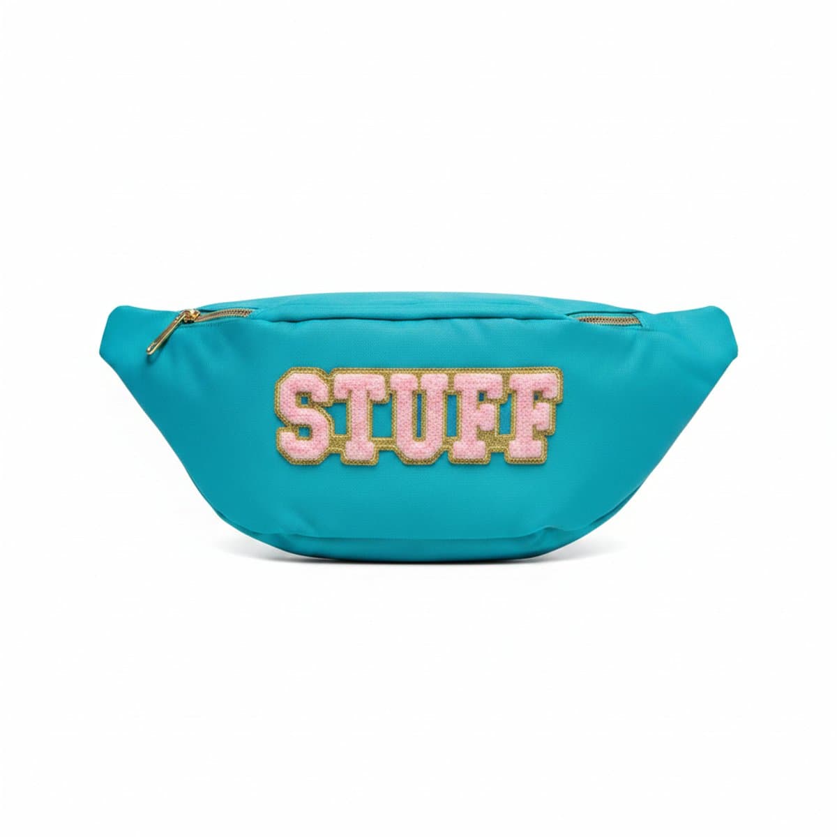 Teal Chenille 'STUFF' Pouch