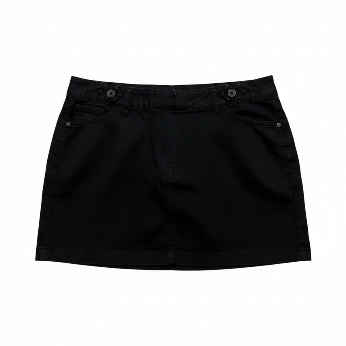 Black Cotton Mini Skort