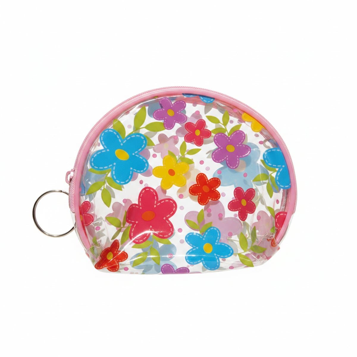 Clear Floral Zipper Pouch