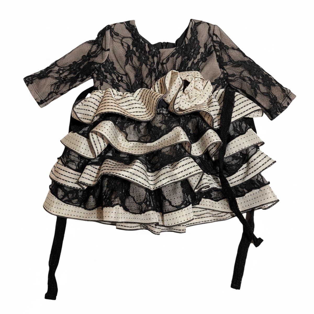 Vintage Lace Ruffle Dress