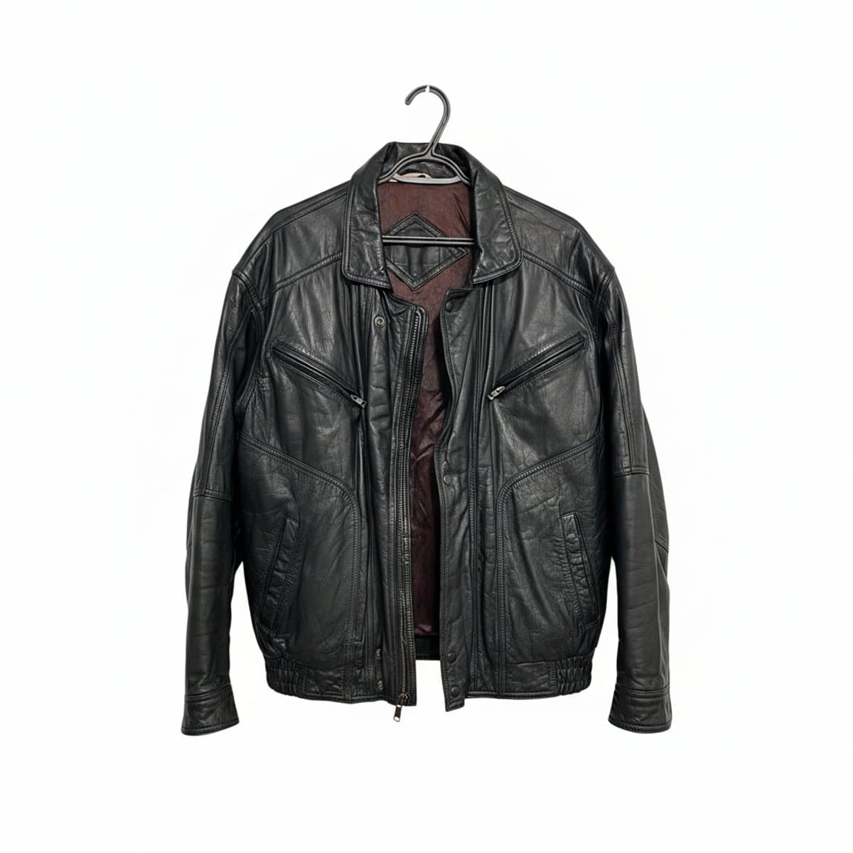 Vintage Leather Bomber Jacket