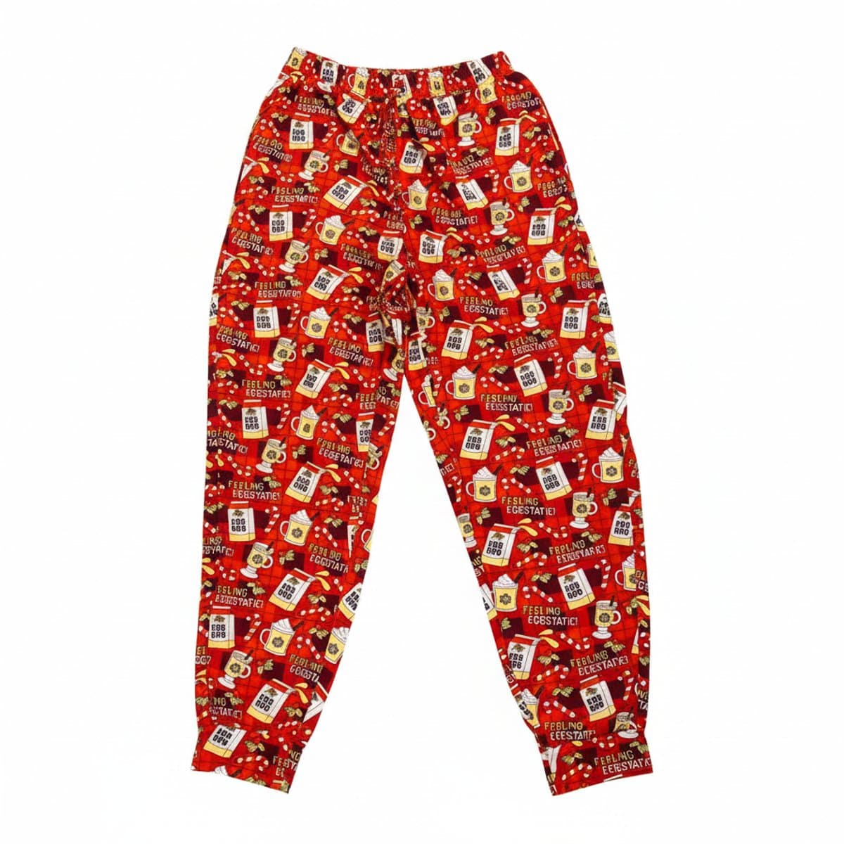 Feeling Eggstatic Eggnog Print PJ Pants