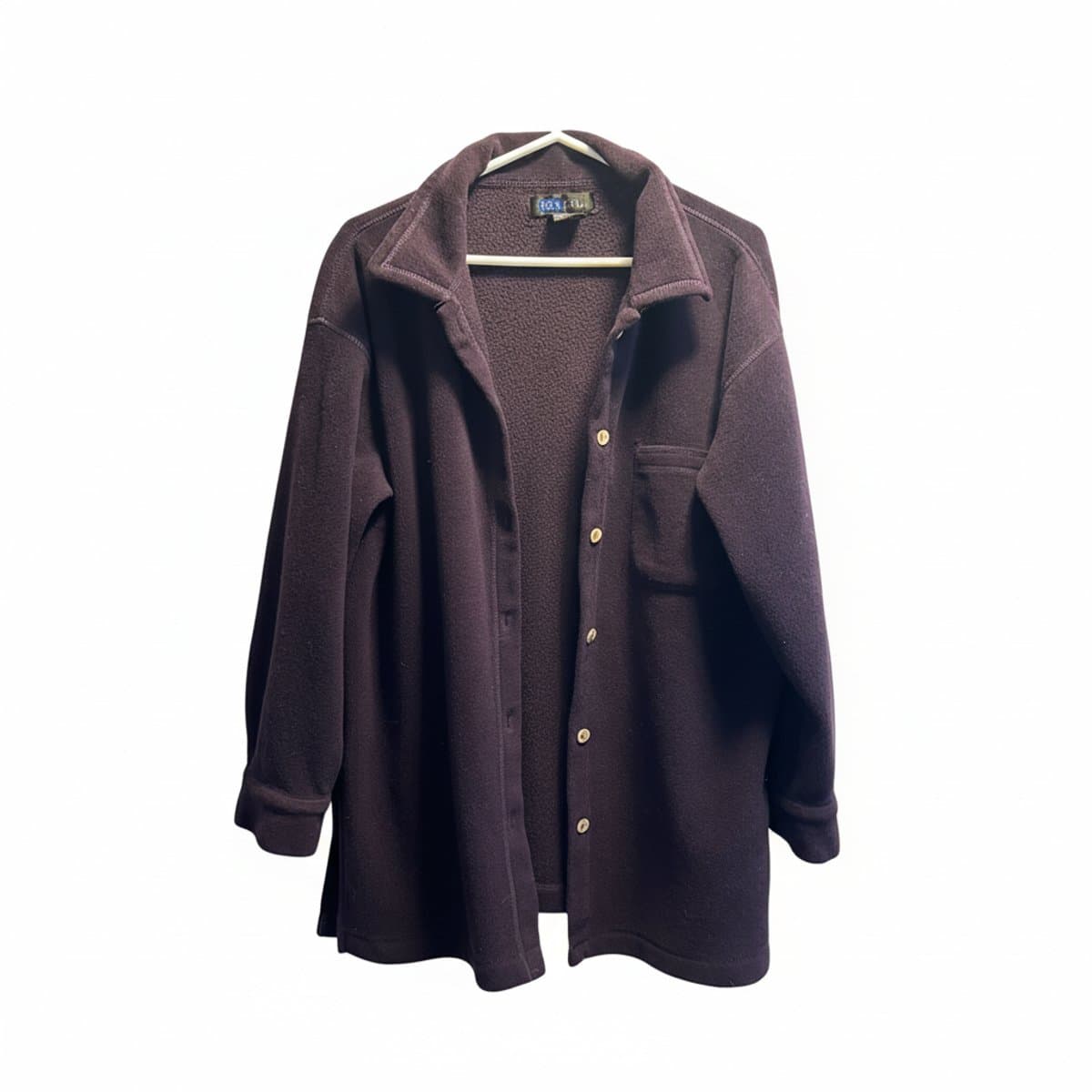 Chagall Vintage Deep Plum Fleece Button-Down Shacket