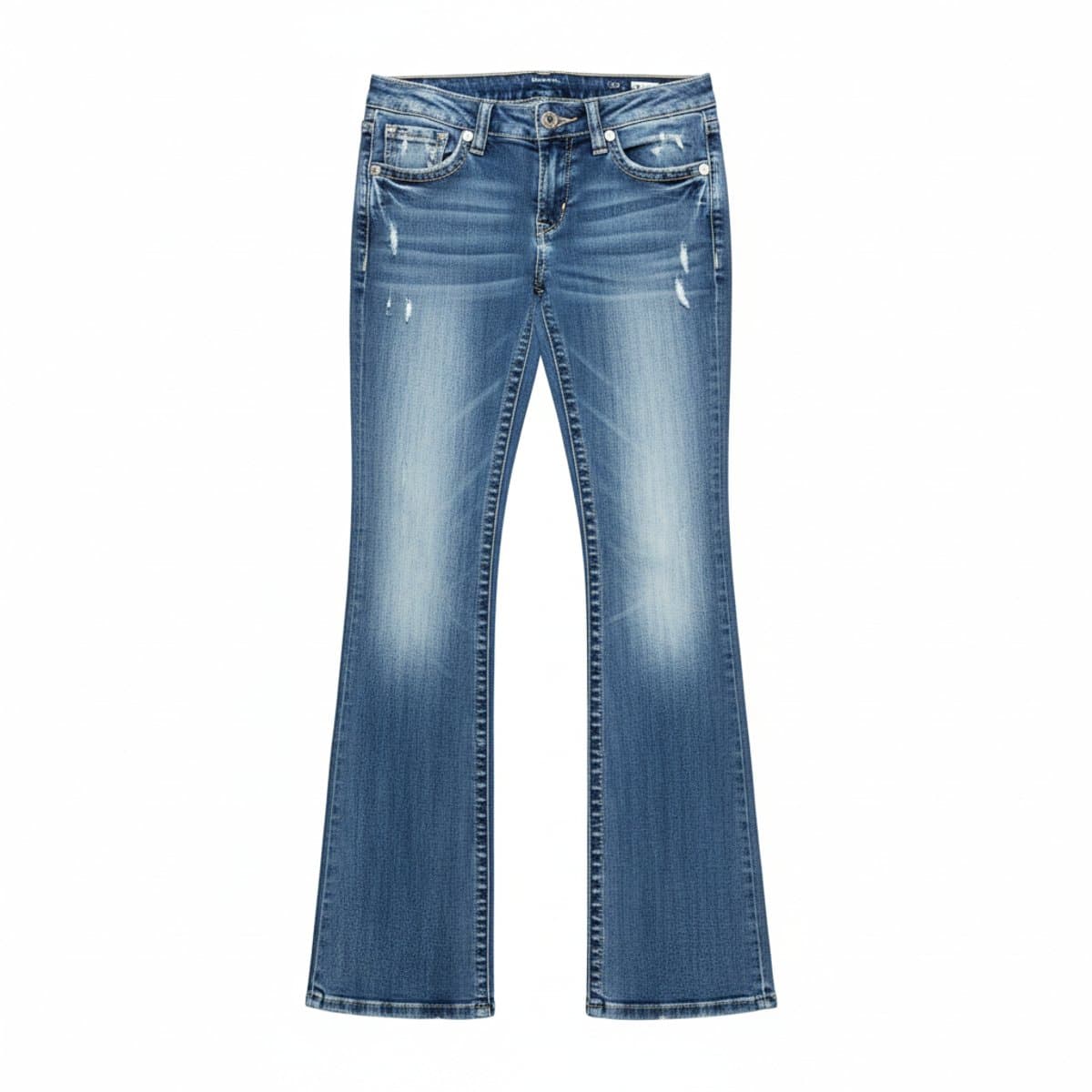 Miss Me Mid-Rise Bootcut Distressed Denim Jeans